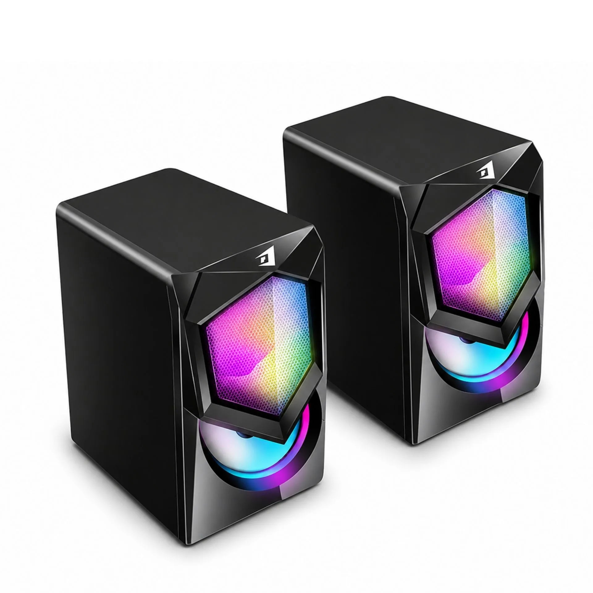 Parlantes Multimedia USB 2.0 RGB Estéreo 10W para Computador Jertech S9