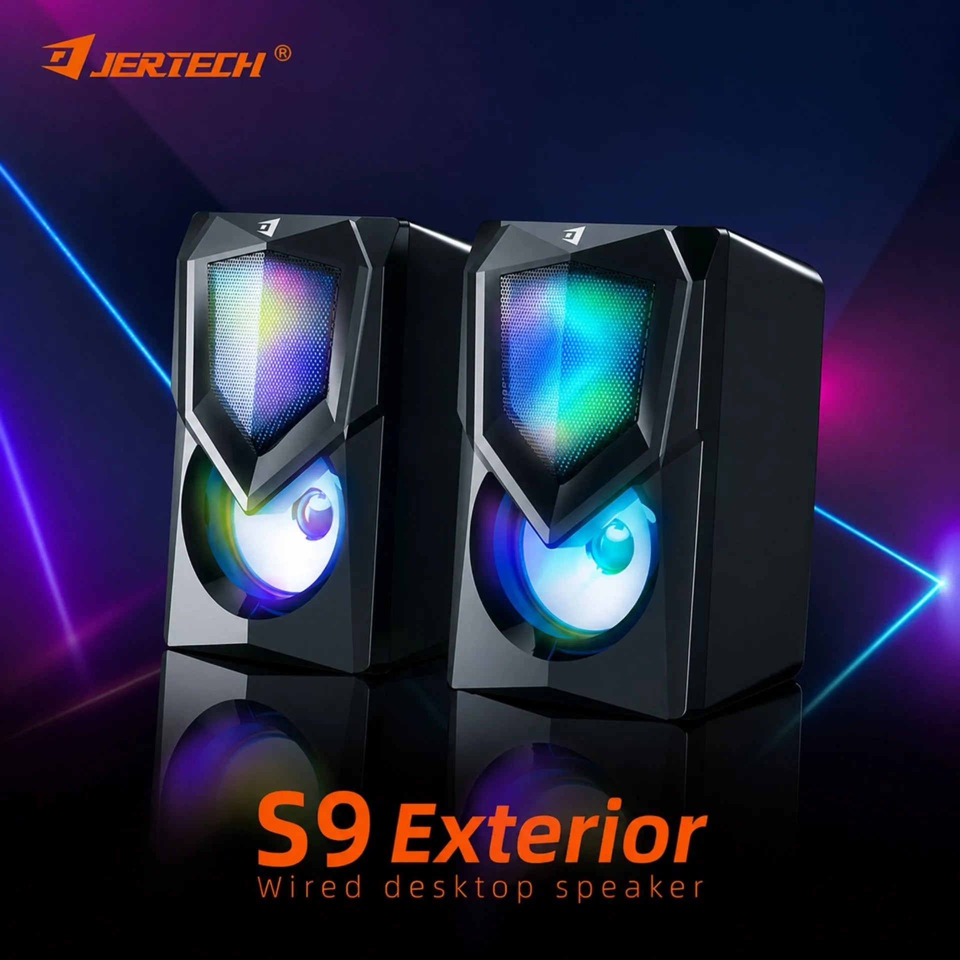 Parlantes Multimedia USB 2.0 RGB Estéreo 10W para Computador Jertech S9