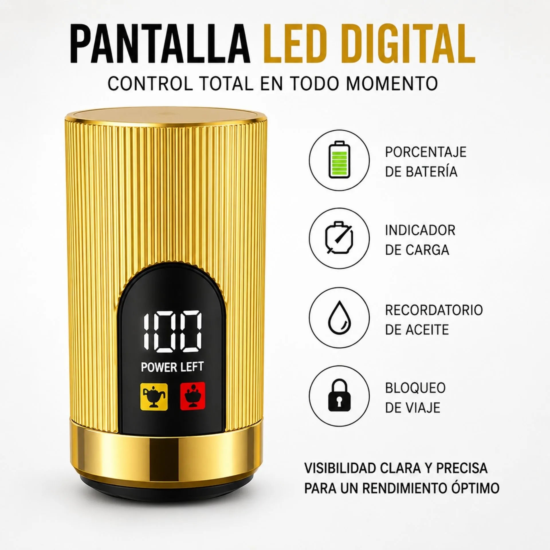 Máquina Cortadora De Cabello Recargable Con Pantalla LED Nano-Tec NT-CP653