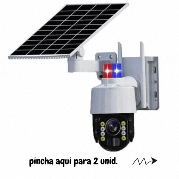 Cámara De Seguridad Uso Exterior Con Sirena Y Panel Solar YT01+ Memoria Micro SD de 32GB de regalo