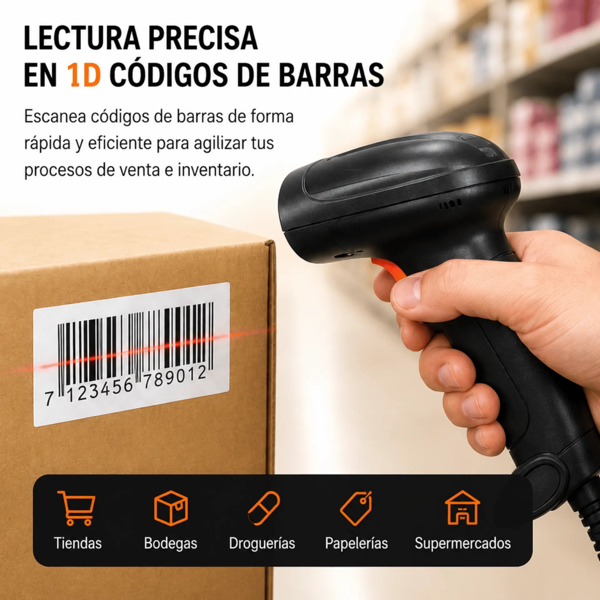 Pistola Lector De Código De Barras USB Plug & Play Baihuo City MY-7715