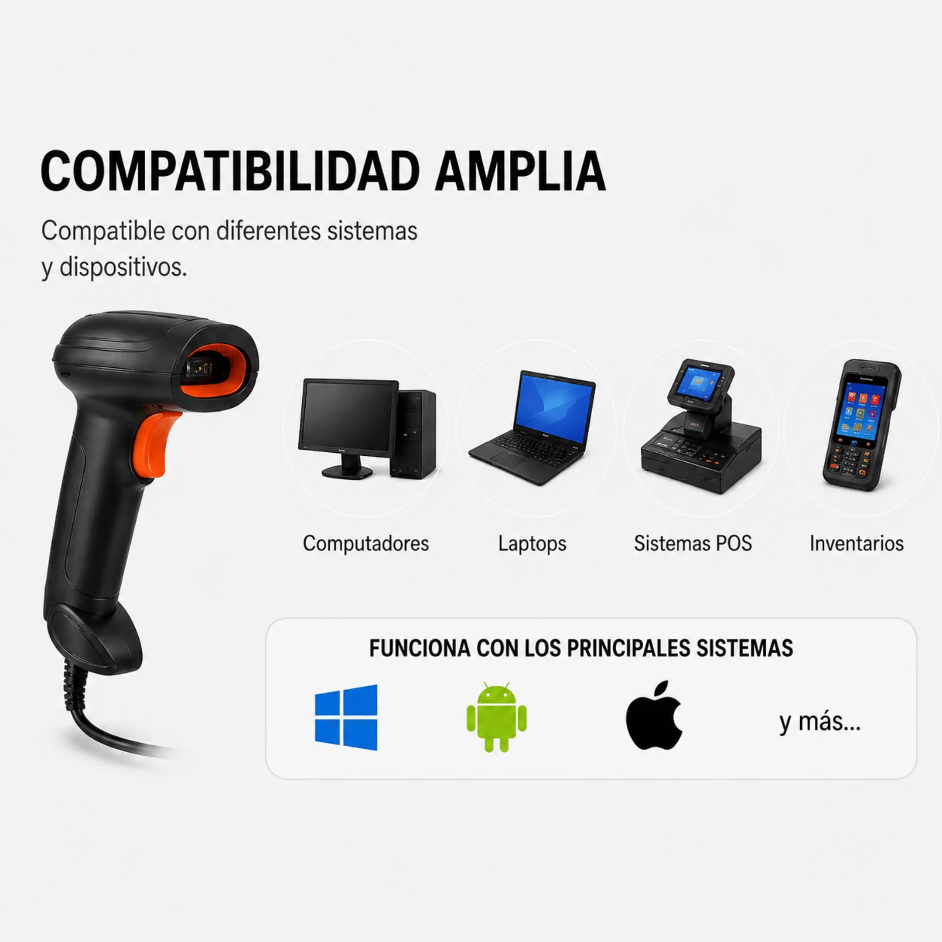 Pistola Lector De Código De Barras USB Plug & Play Baihuo City MY-7715