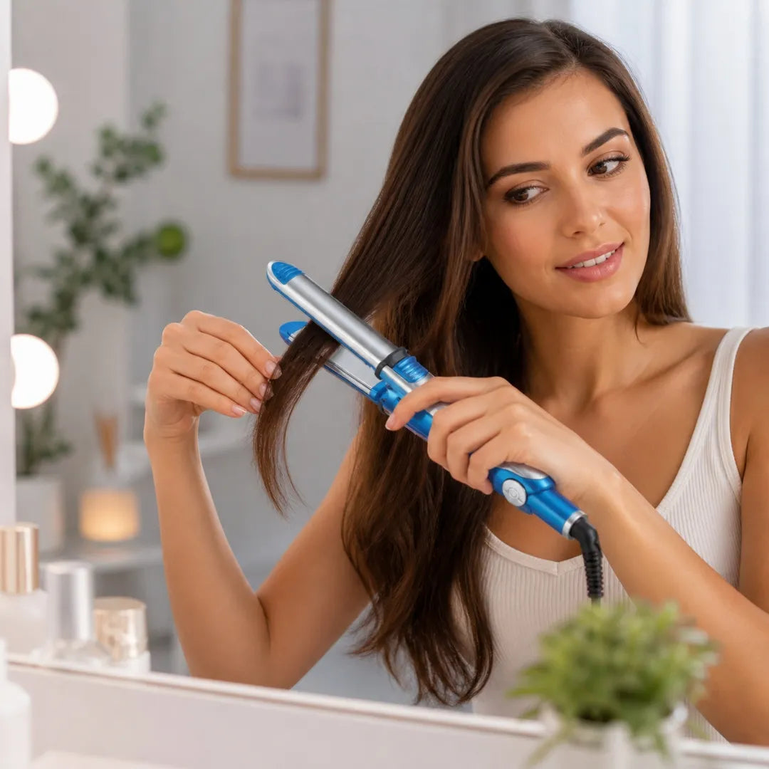 Plancha Alisadora Para Cabello 2 En 1 Con Guante Térmico Alta Temperatura Baihuo City MY-7225