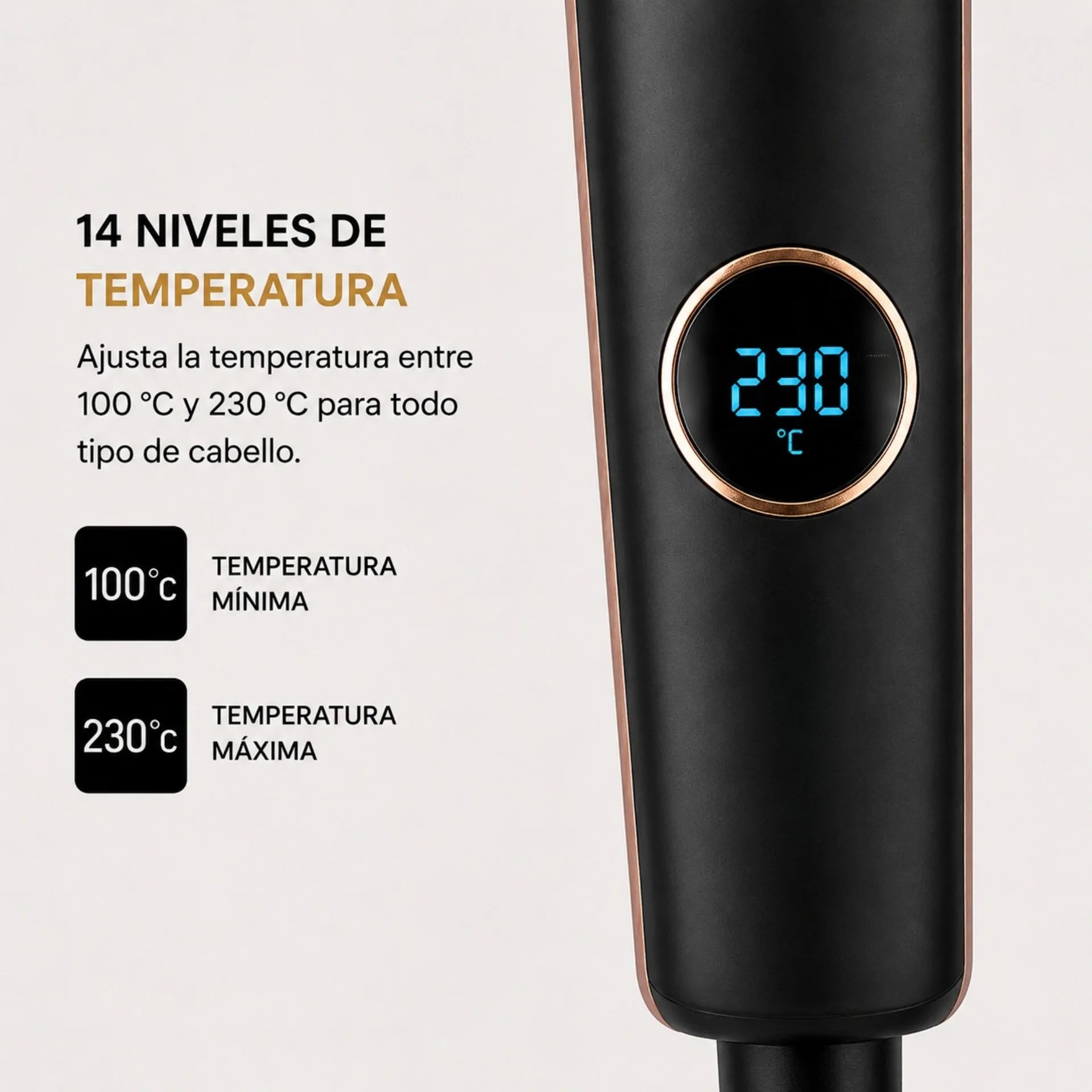 Plancha Alisadora Profesional Nano-Tec Con Pantalla LED, Placas De Cerámica NT-PC681