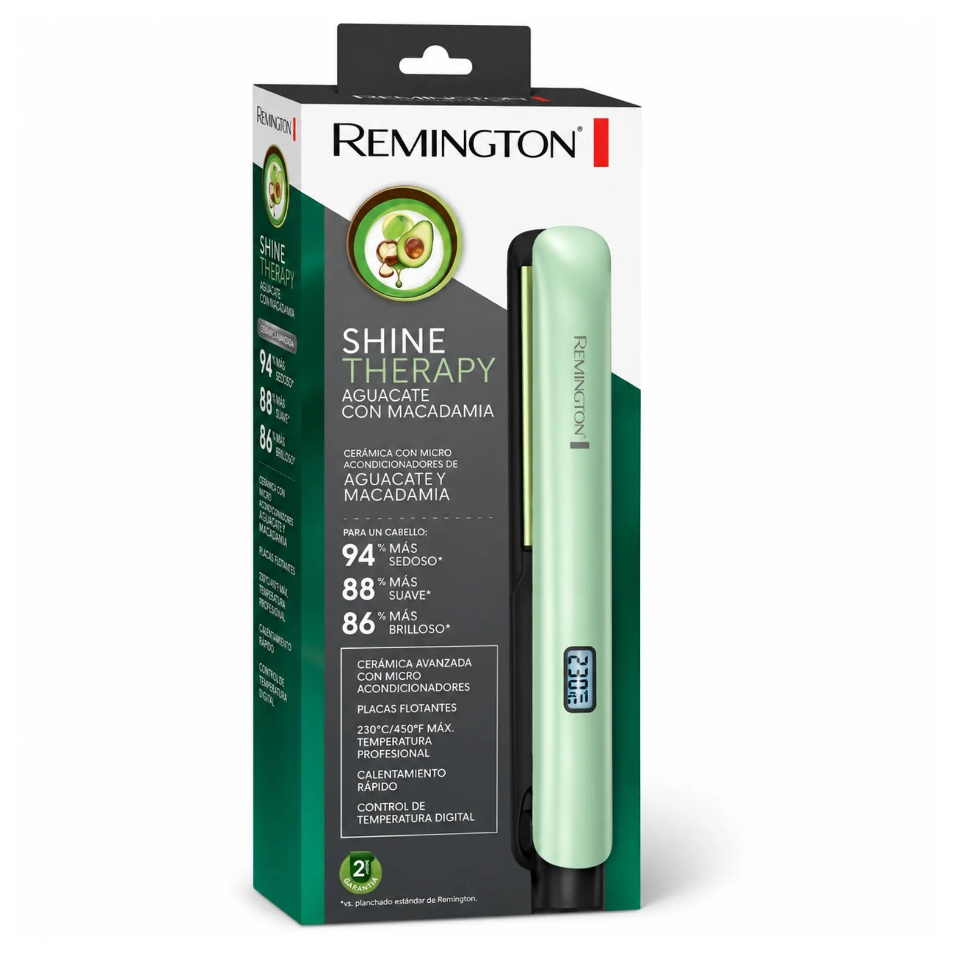 Plancha Alisadora Remington Shine Therapy Con Aguacate Y Macadamia S9960