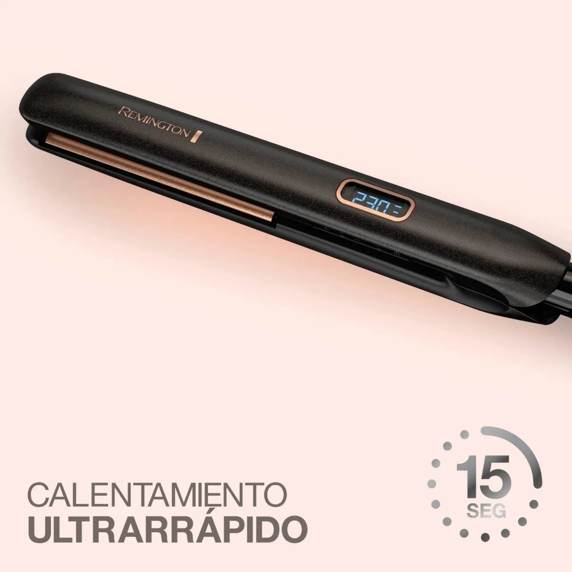 Plancha Alisadora Remington Almond Radiance Con Aceite De Almendras Y Pantalla LCD S17A
