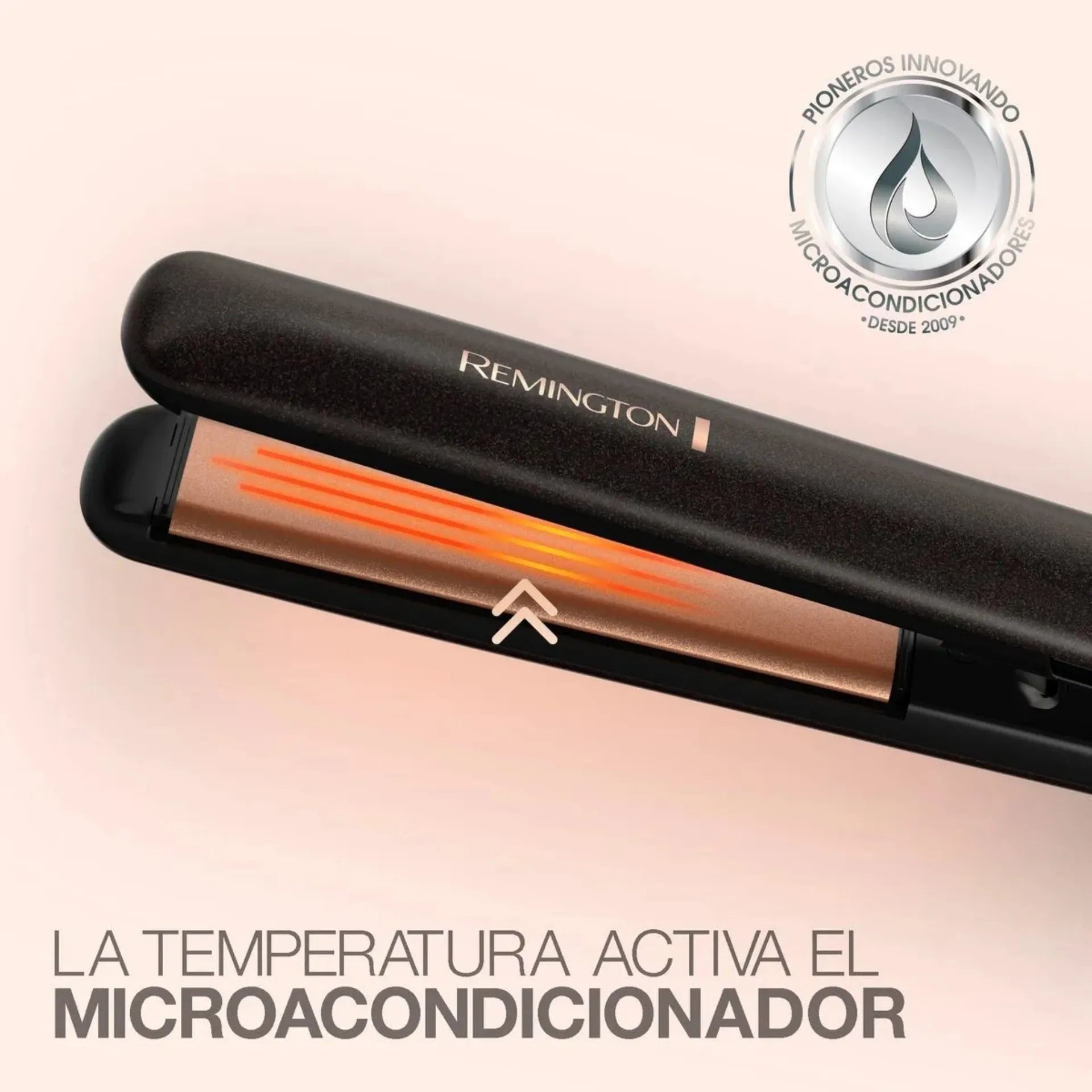 Plancha Alisadora Remington Almond Radiance Con Aceite De Almendras Y Pantalla LCD S17A