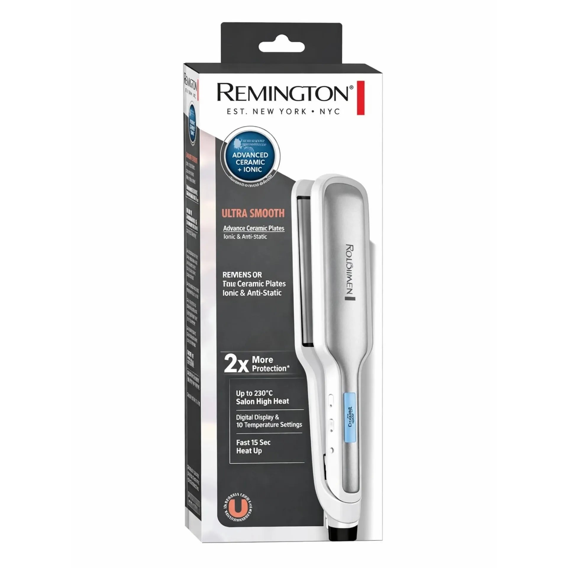 Plancha Alisadora Remington Diamond Ceramic Shine Con Placas XL E Iones Anti Frizz S8520TDS