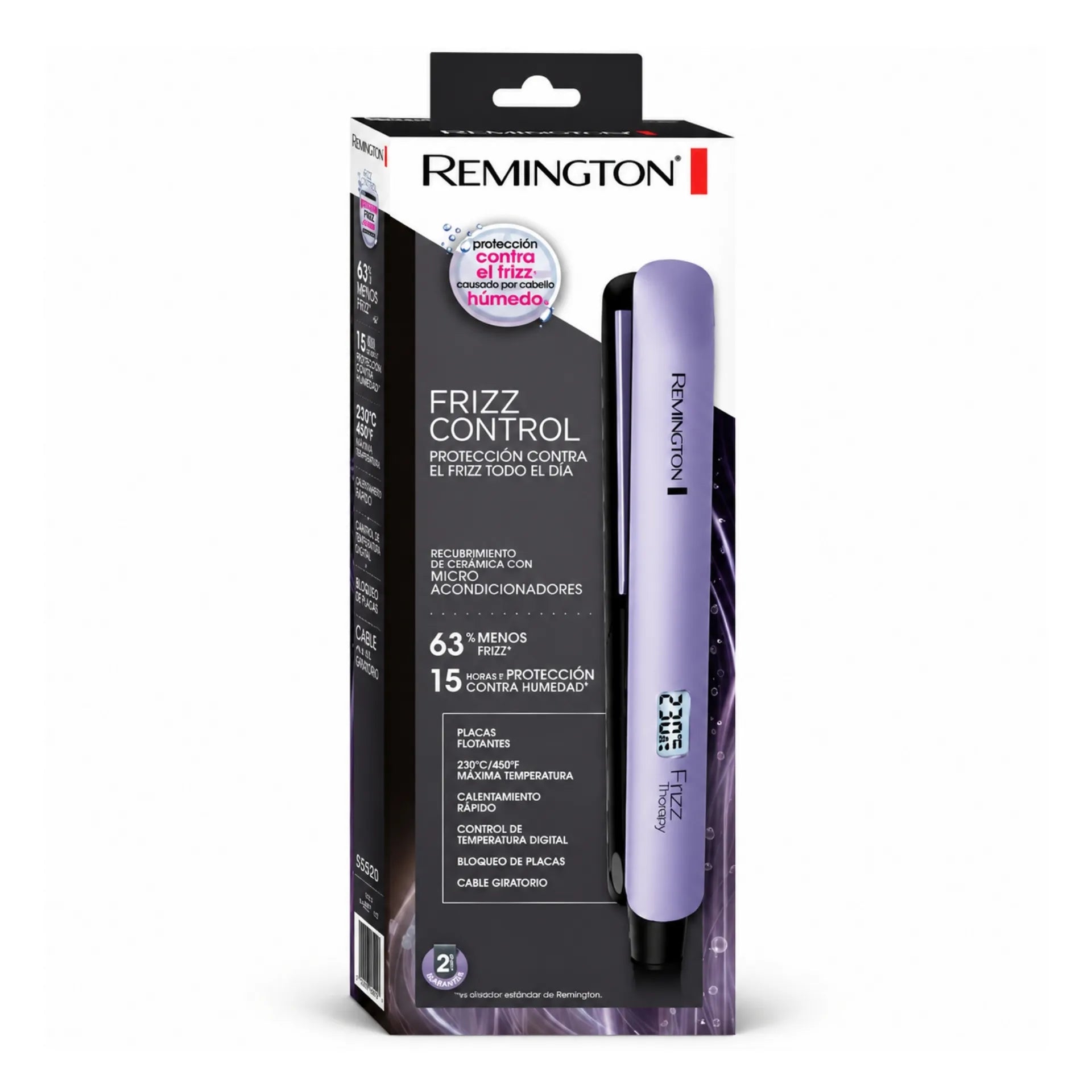 Plancha Alisadora Remington Frizz Control Con Cerámica Avanzada Y Protección Antihumedad S8510