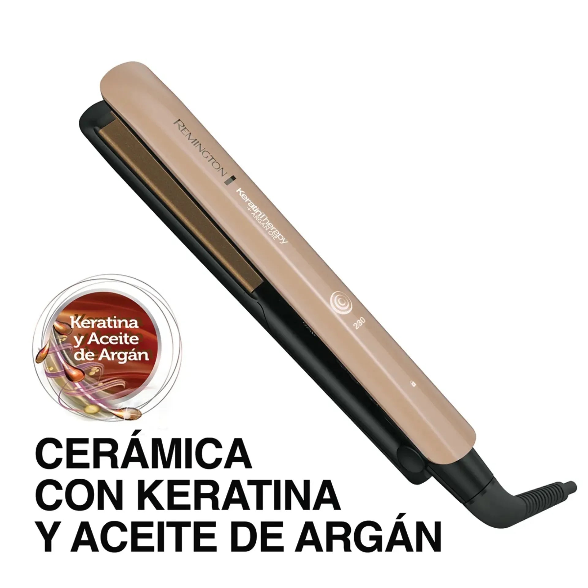 Plancha Alisadora Remington Keratina Therapy Con Placas Cerámicas Y Pantalla LED S8599