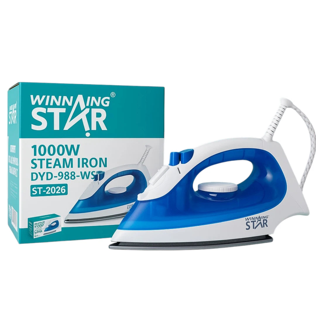 Plancha Para Ropa Con Vapor, Base Antiadherente y Control De Temperatura 1000W ST-2026