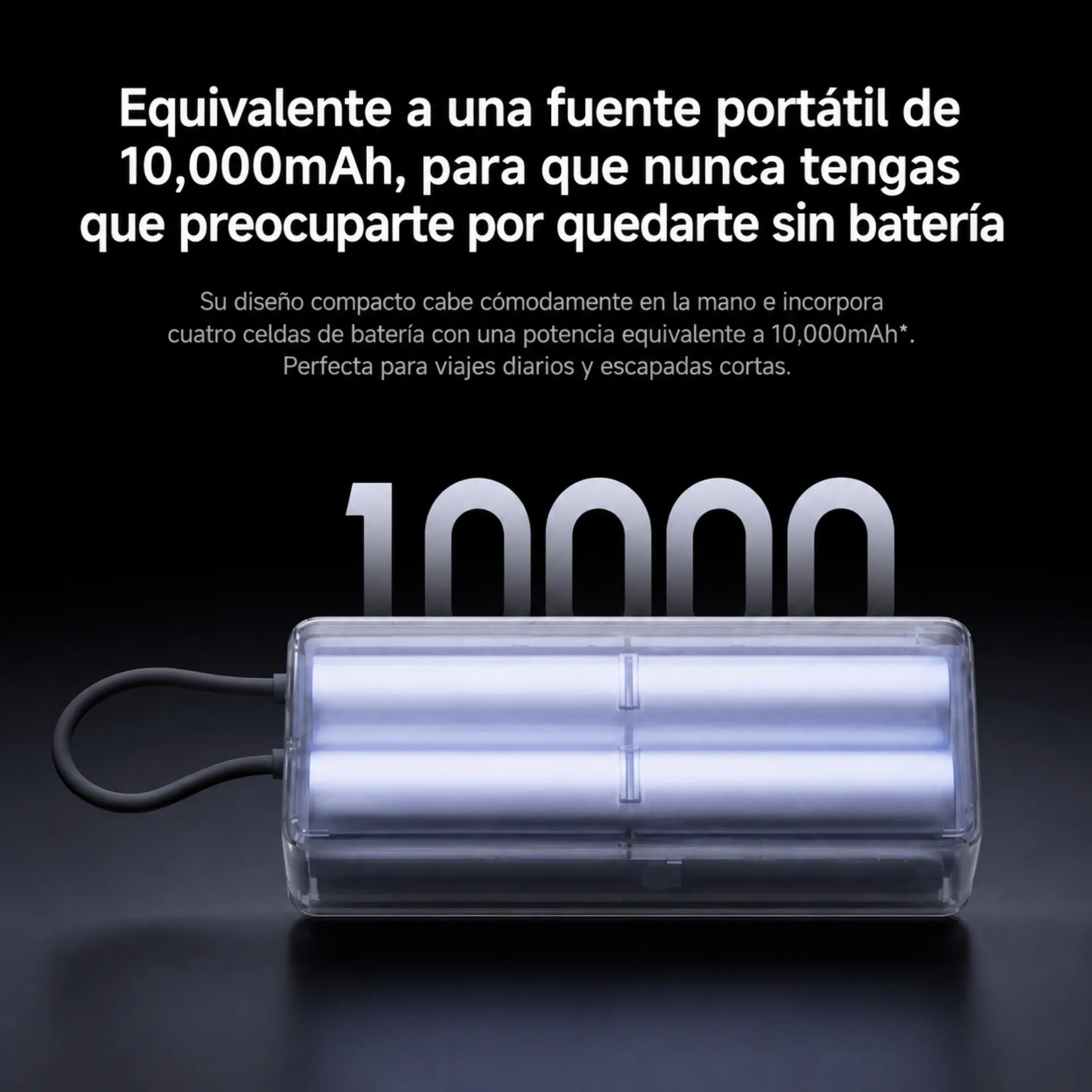 Power Bank Xiaomi HyperCharge 10000mAh 165W Con Cable USB-C Integrado Y Pantalla Inteligente BHR9361GL