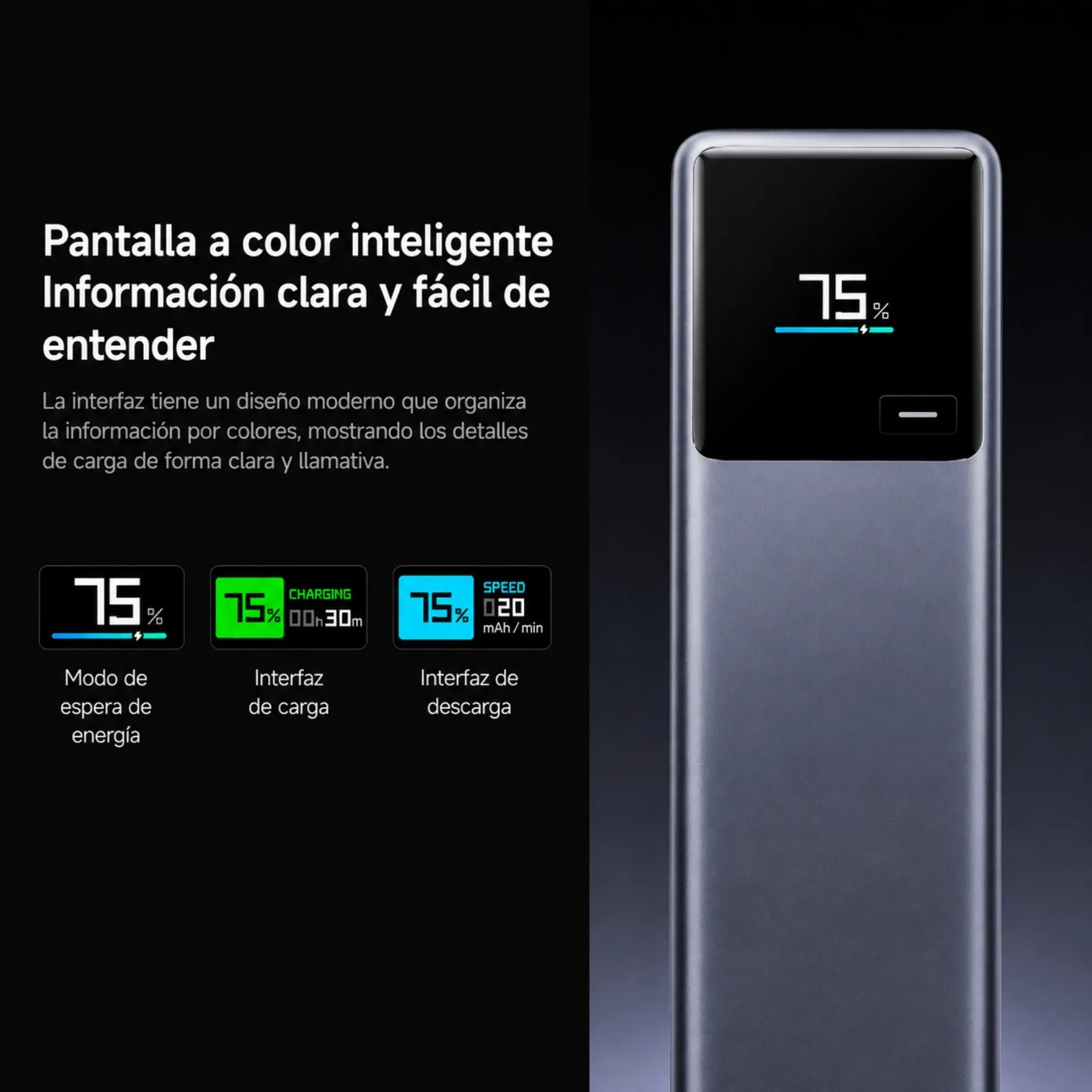Power Bank Xiaomi HyperCharge 10000mAh 165W Con Cable USB-C Integrado Y Pantalla Inteligente BHR9361GL