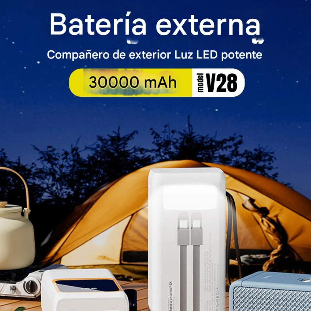 Cargador Power Bank De 30.000 mAH 22.5W PZX V28 B2B DESTAPE!