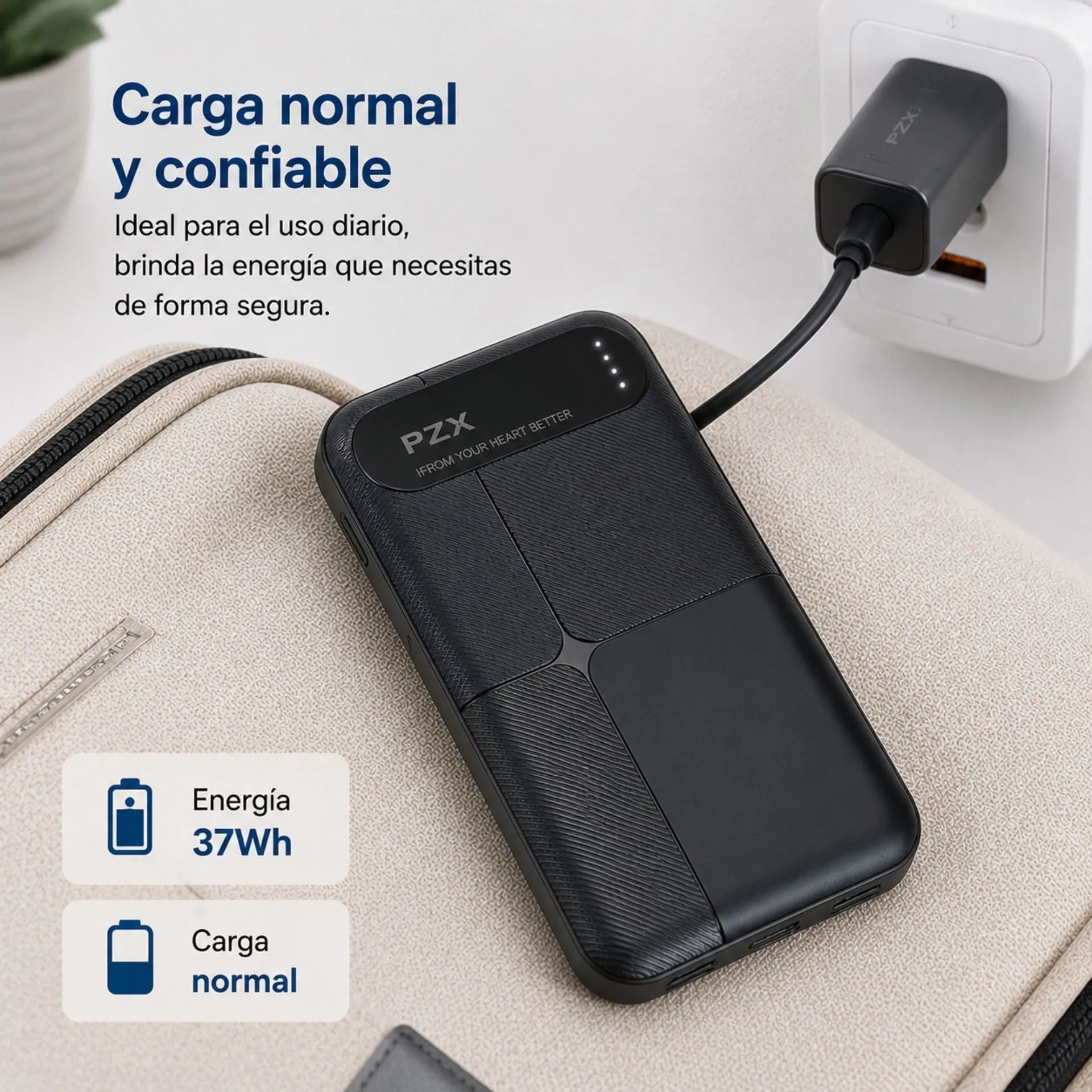 Power Bank 10.000 mAh Doble USB Y Salida Tipo C PZX V02