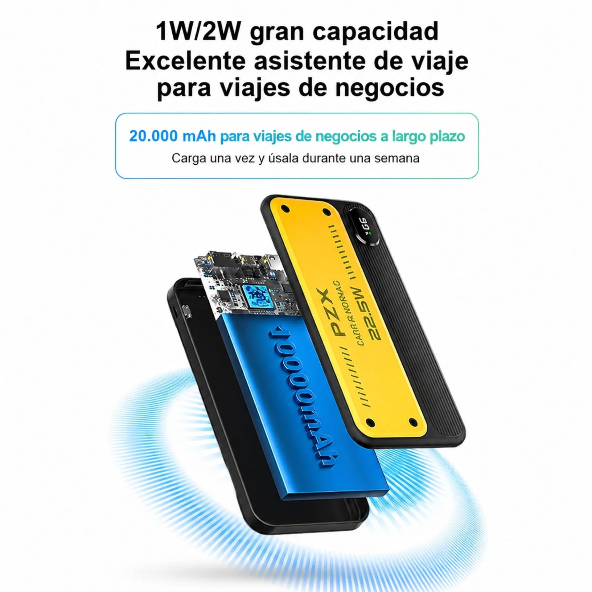 Power Bank 20.000 mAh Carga Rápida 22.5W Con Pantalla LCD PZX V76
