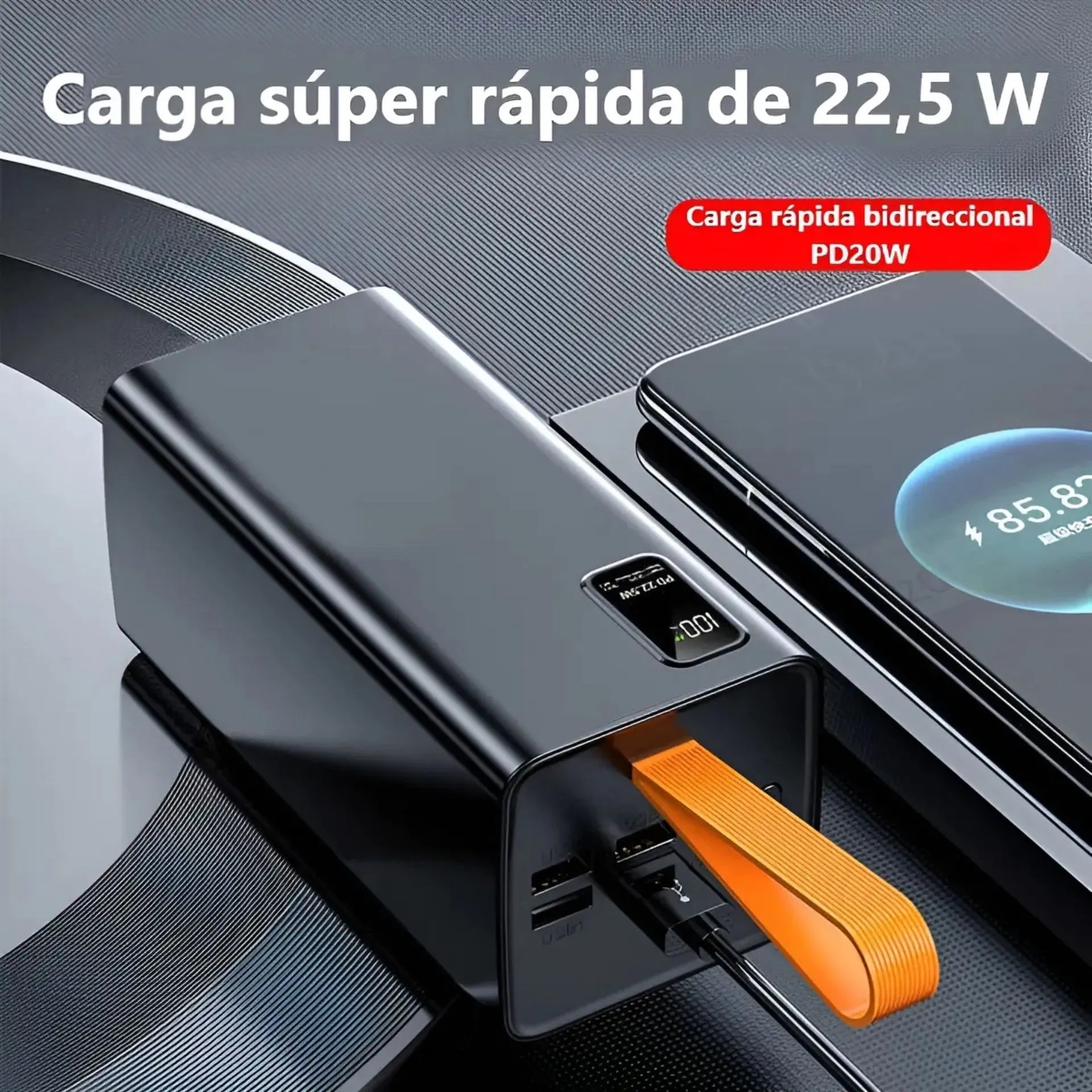 Power Bank 40.000 mAh Carga Rápida 22.5W Con Indicador De Carga LED PZX V78