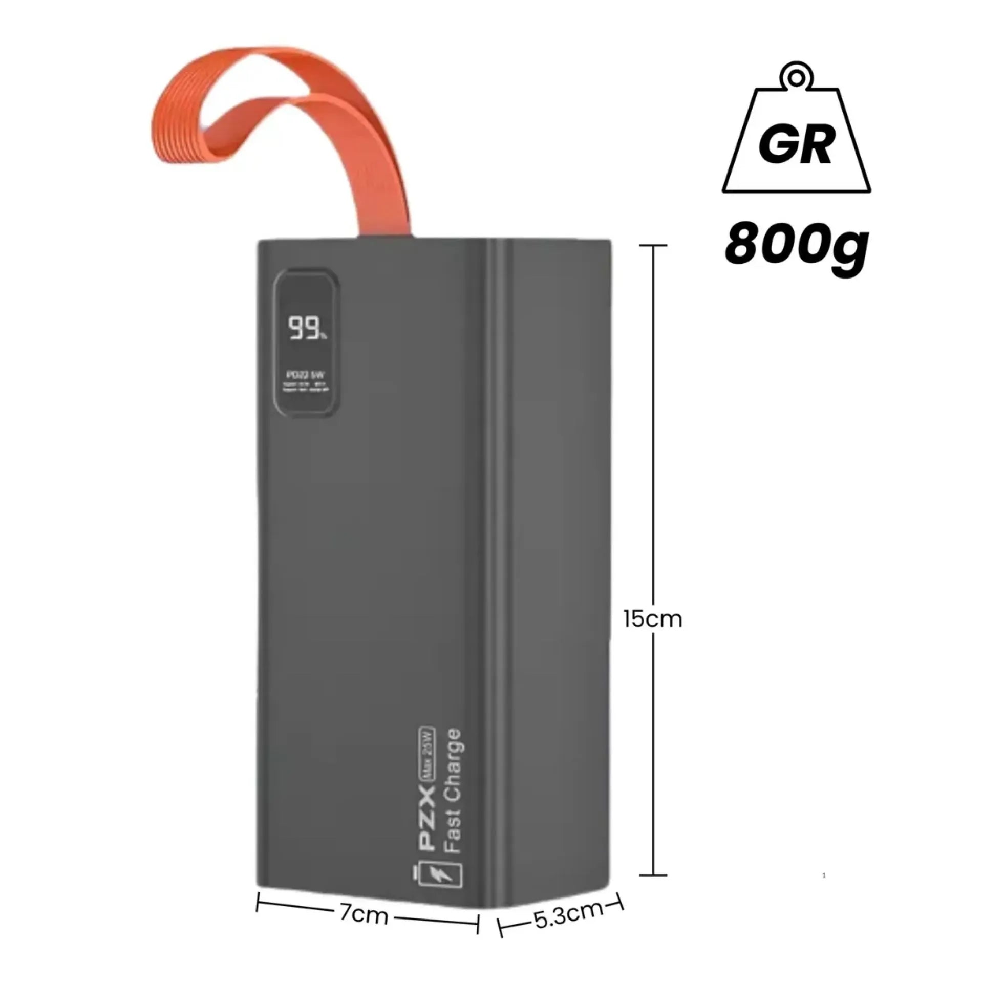 Power Bank 40.000 mAh Carga Rápida 22.5W Con Indicador De Carga LED PZX V78