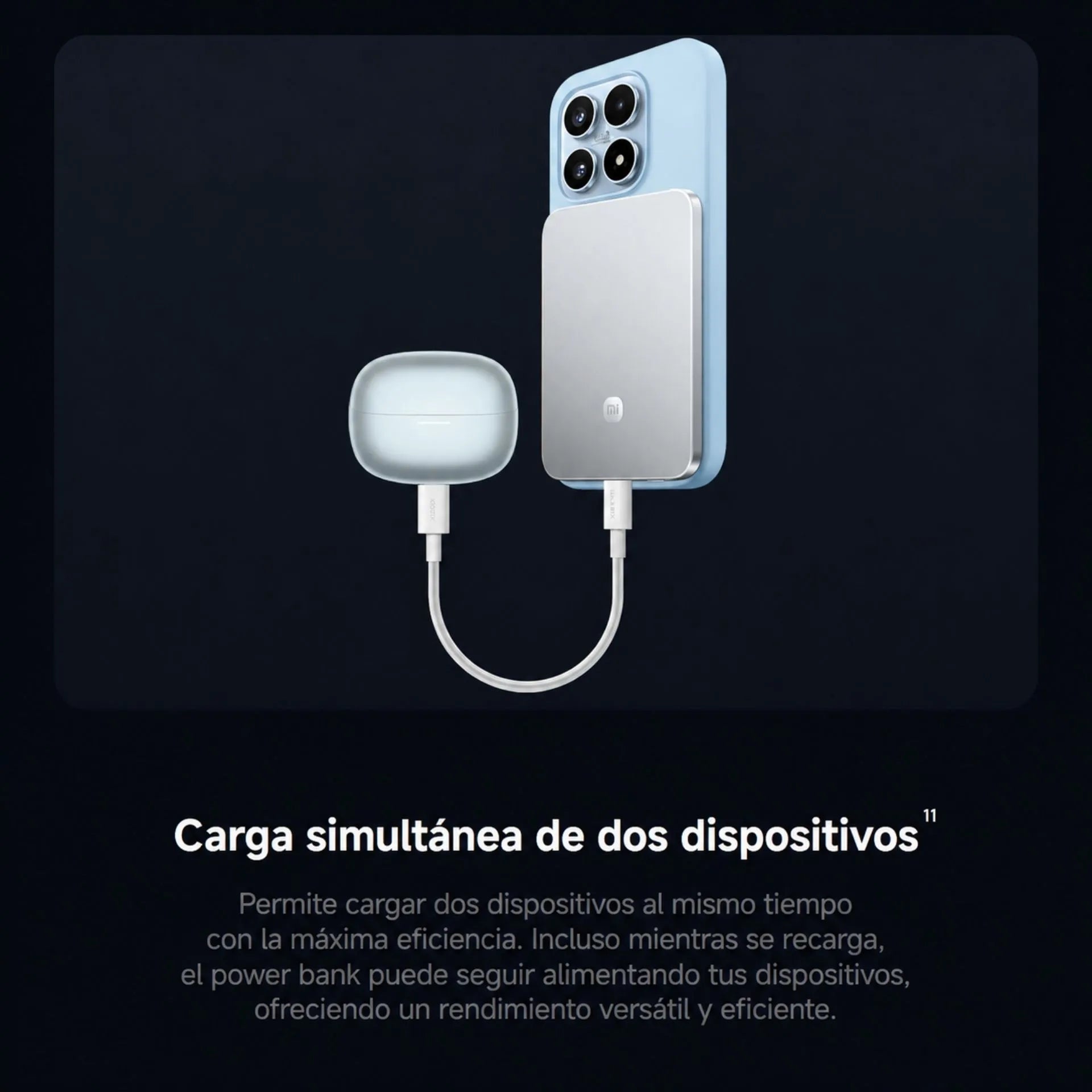 Power Bank Magnético Ultrafina 5000mAh Carga Inalámbrica 15W Y USB-C 22.5W Xiaomi