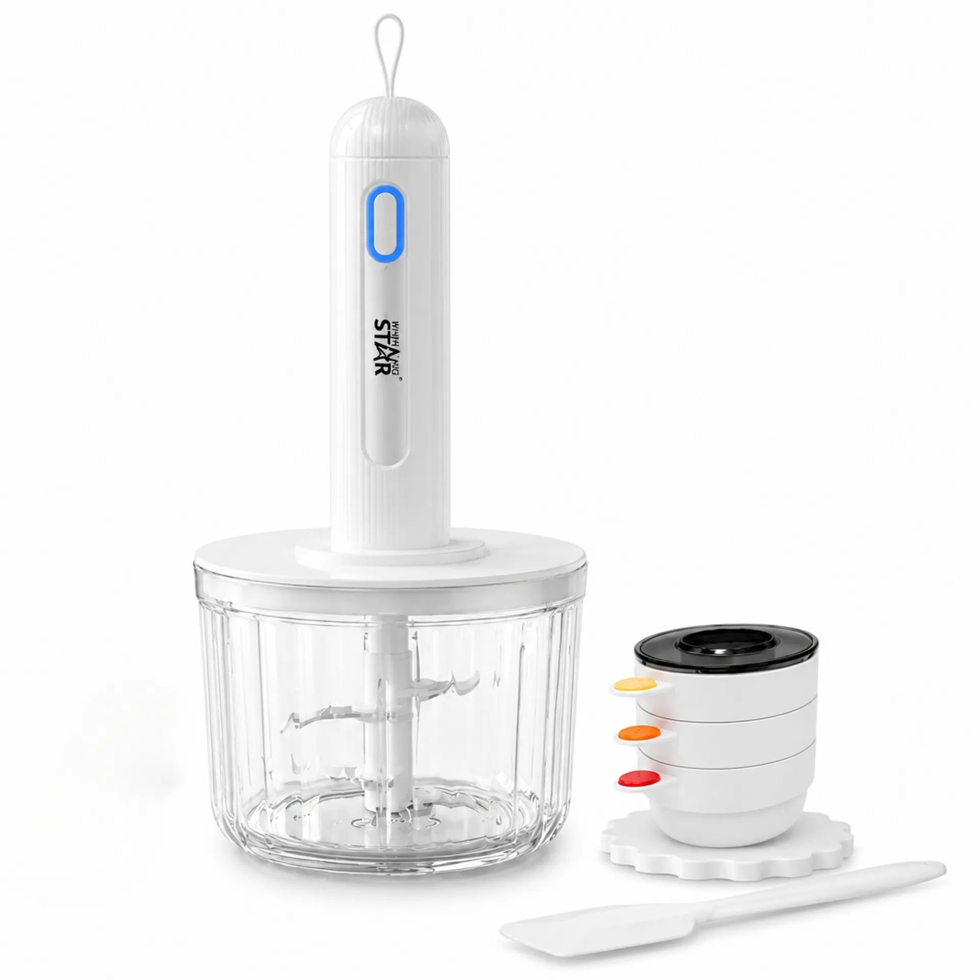 Procesador De Alimentos Inalámbrico Winning Star 1.2L Con 4 Cuchillas De Acero ST-4558