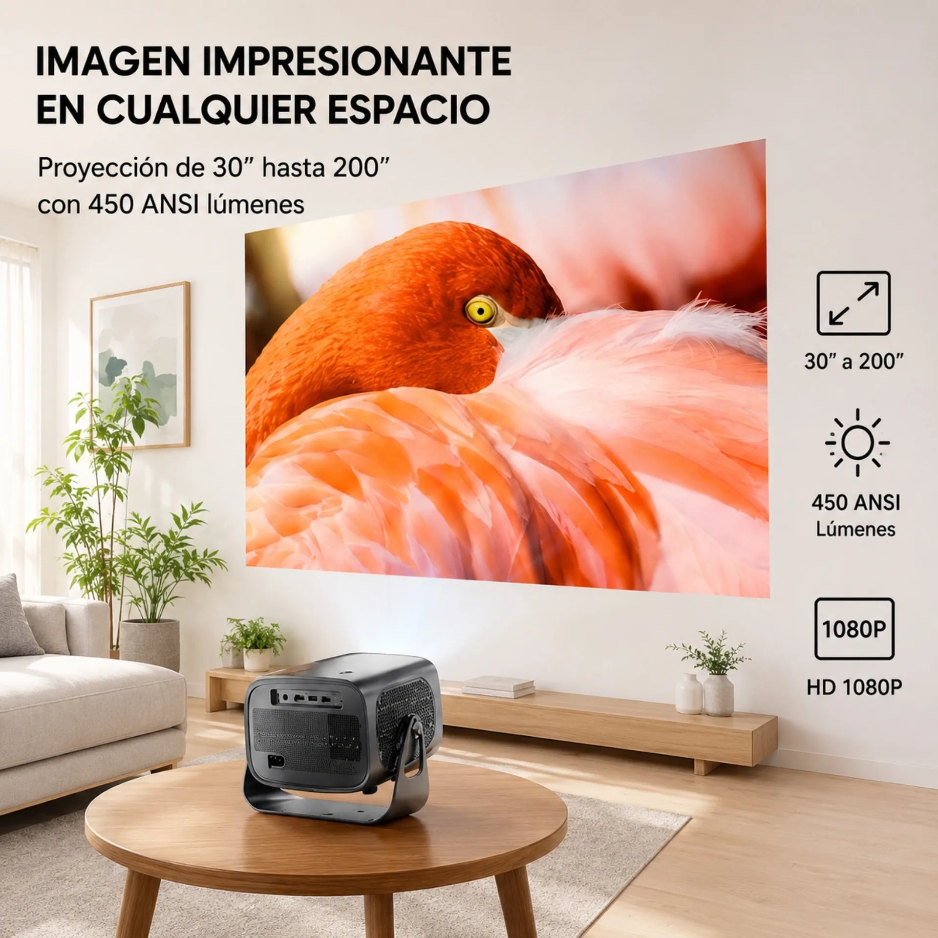 Proyector De Imagen Con 450 Ansi Lumins Con Resolucion Full Hd A10