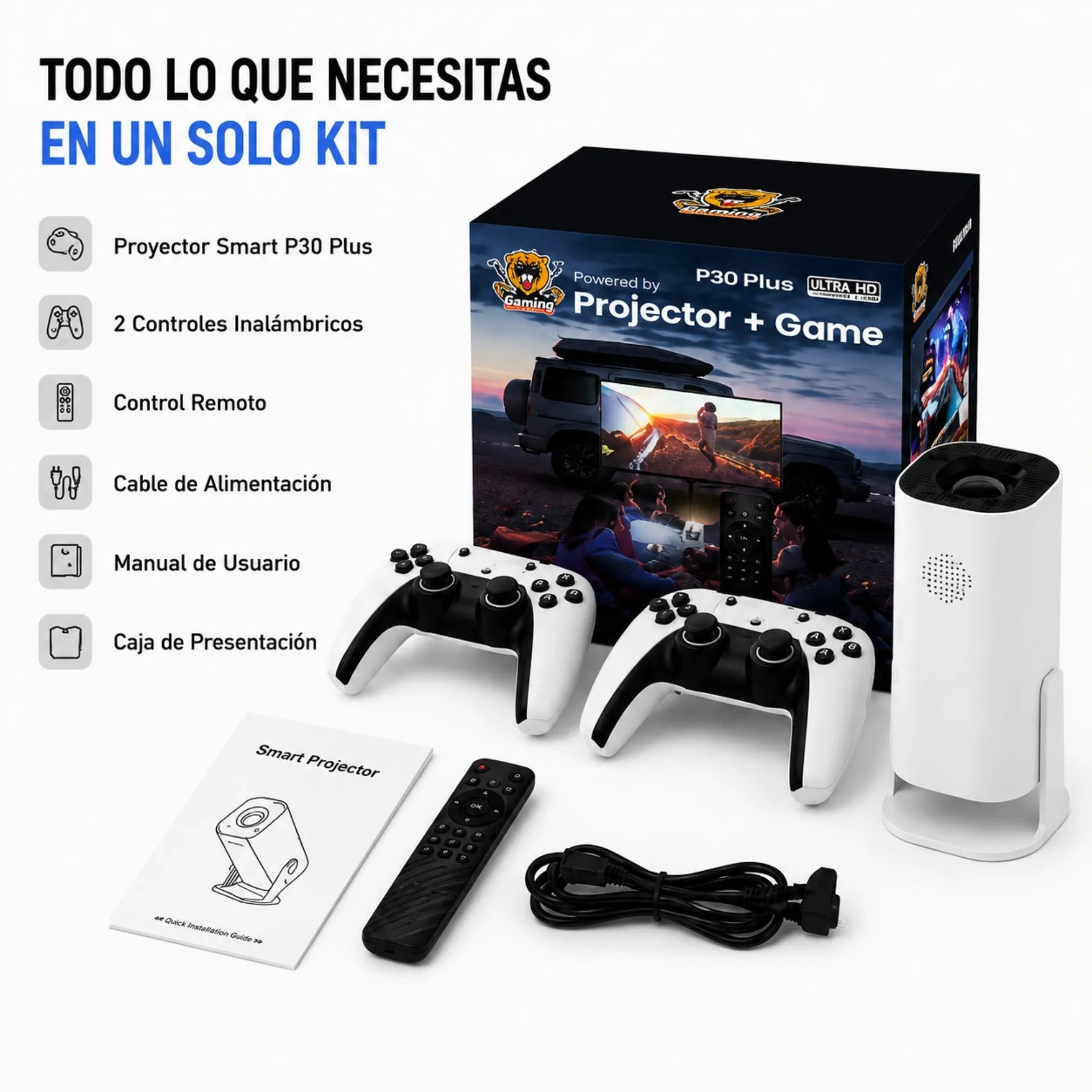 Proyector De Imagen Con Juegos Con 150 Ansi Lumines Con Resolucion HD P30 PLUS