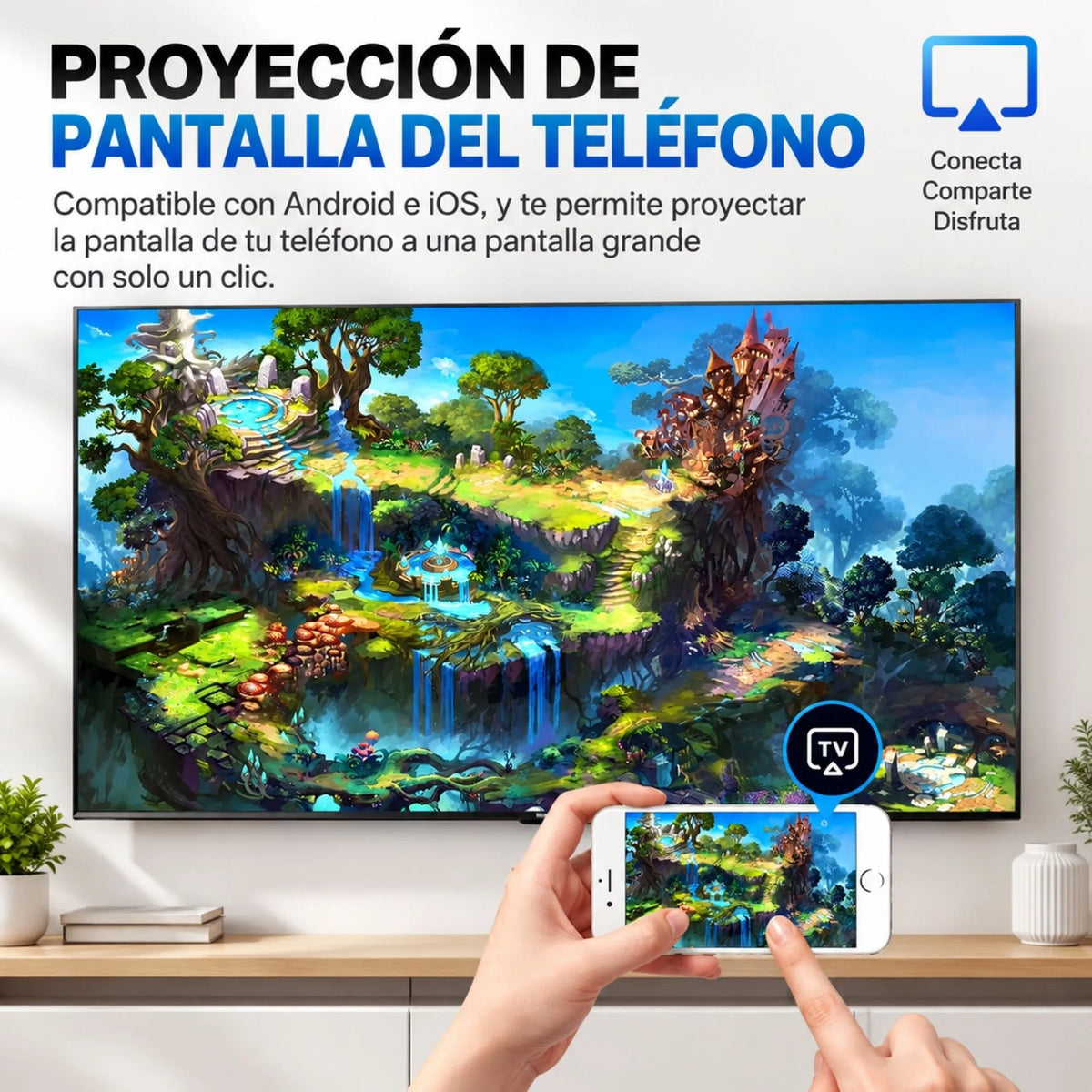 Proyector De Imagen Tradicional Con WiFi Trípode Proyección De Hasta 150 Pulgadas T3