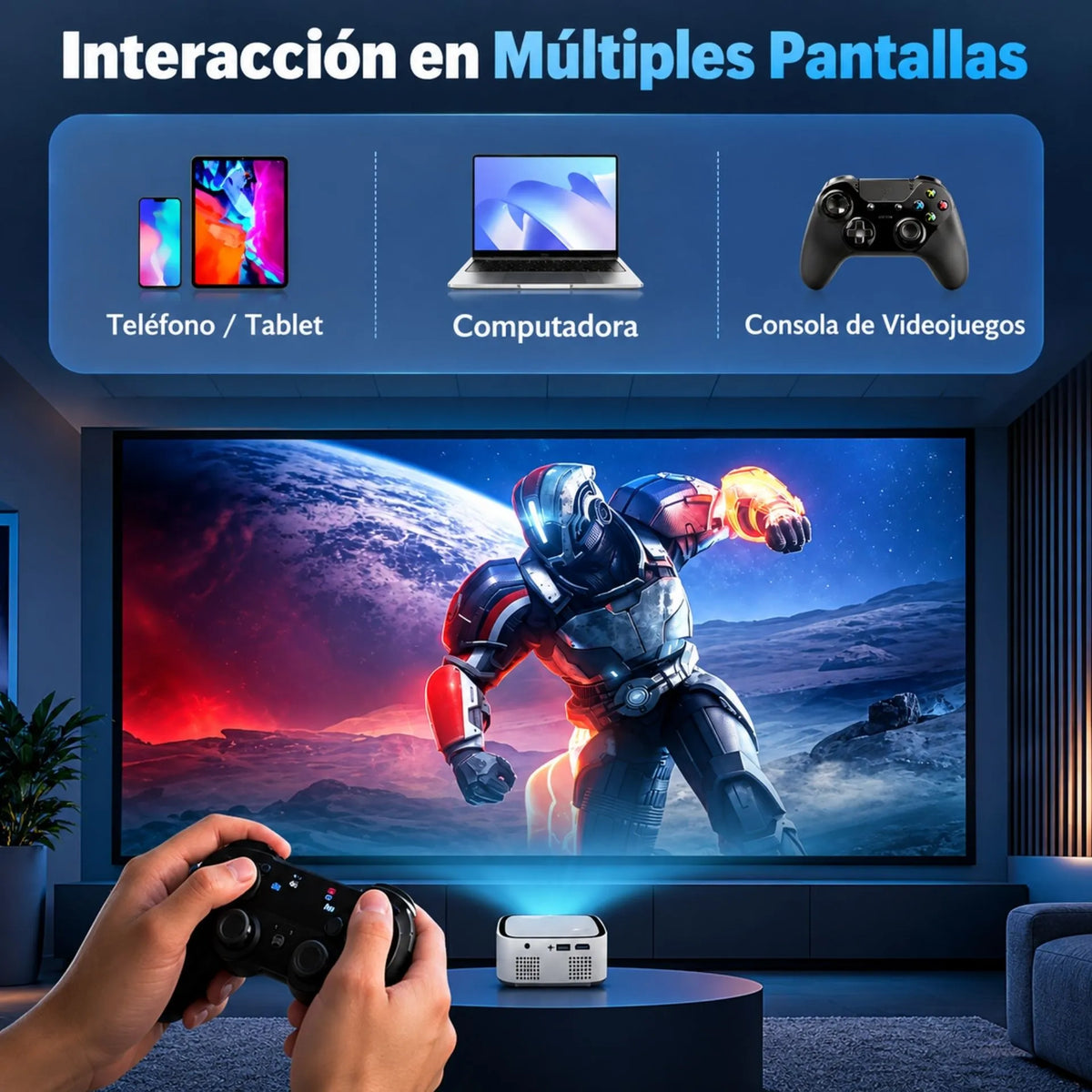 Proyector De Imagen Tradicional Con WiFi Trípode Proyección De Hasta 150 Pulgadas T3