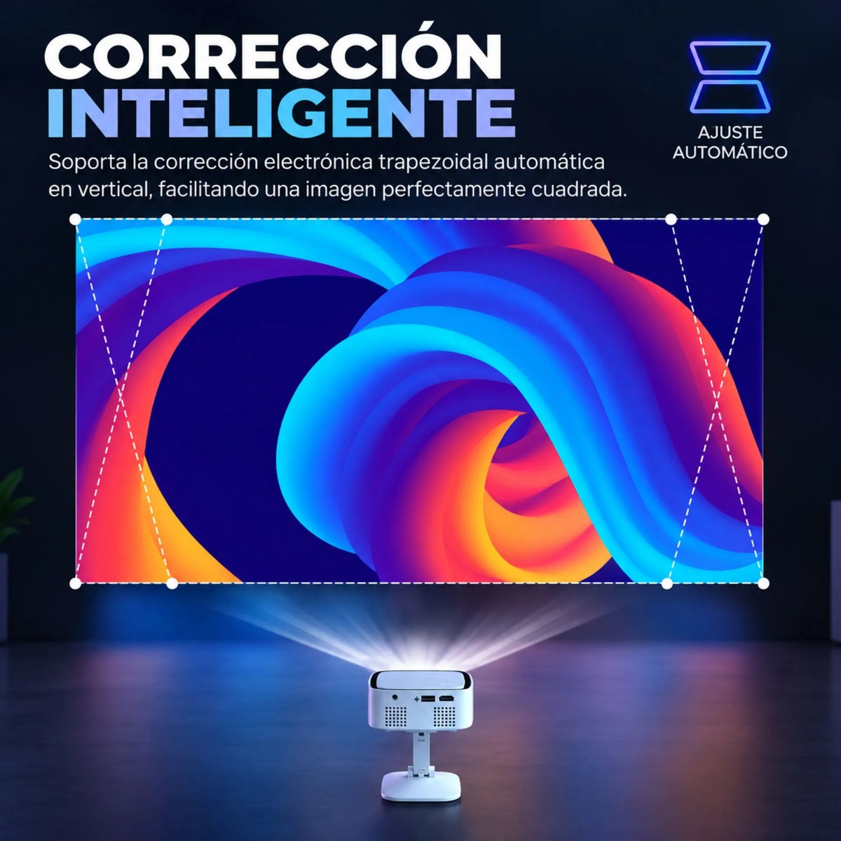 Proyector De Imagen Tradicional Con WiFi Trípode Proyección De Hasta 150 Pulgadas T3