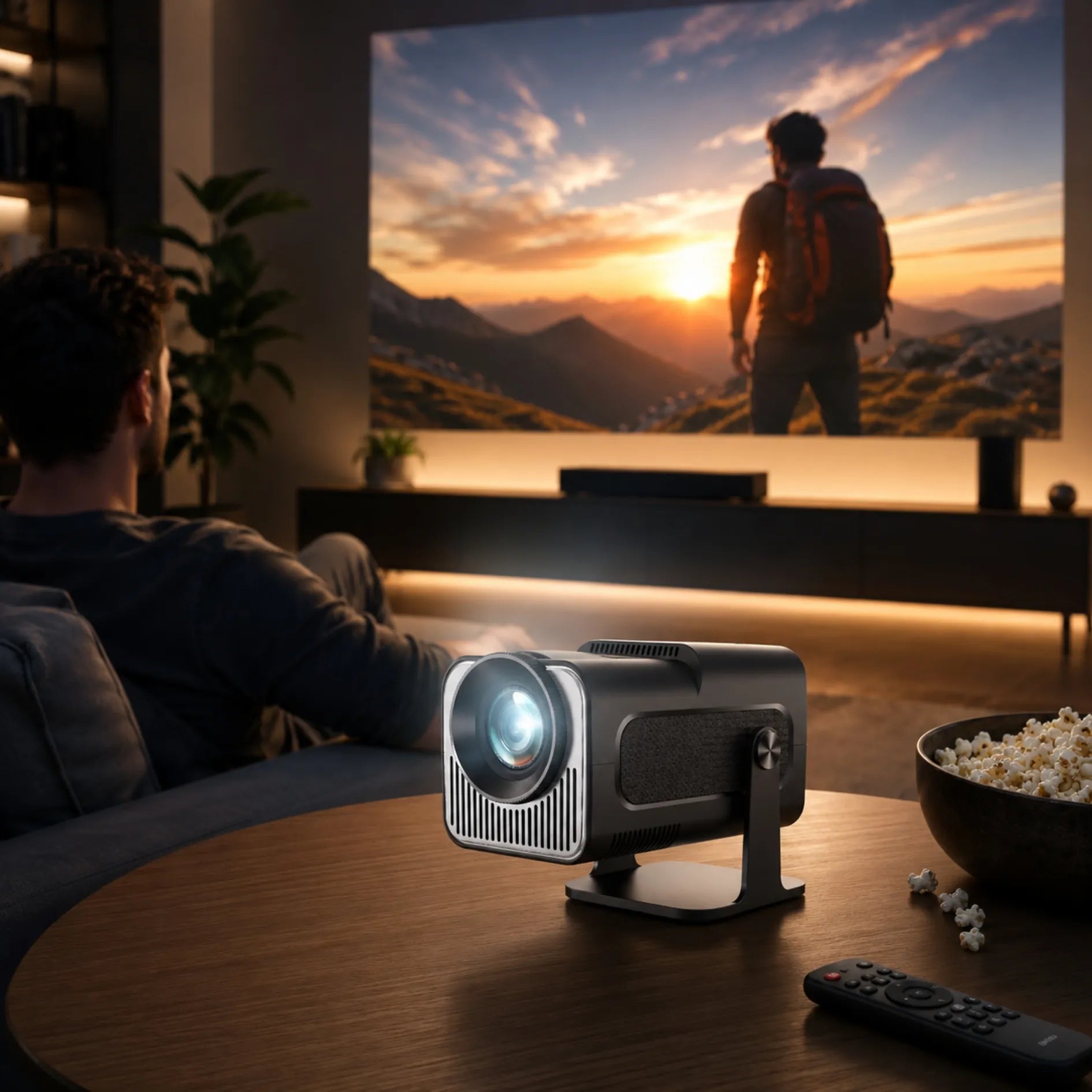 Proyector Mini Android 11 Con Wifi Dual Band Y Resolución HD HY320 MINI