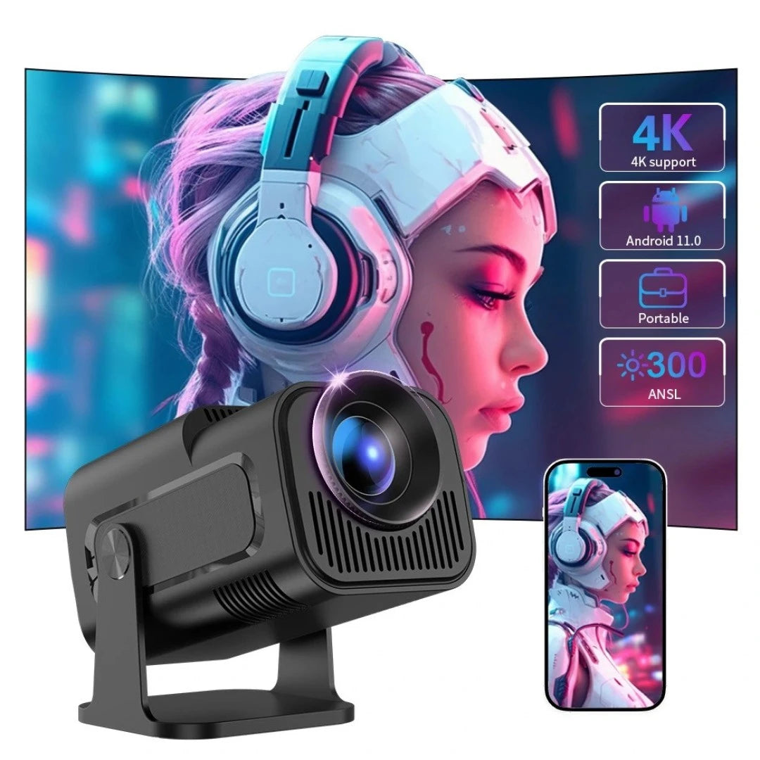Proyector Mini Android 11 Con Wifi Dual Band Y Resolución HD HY320 MINI