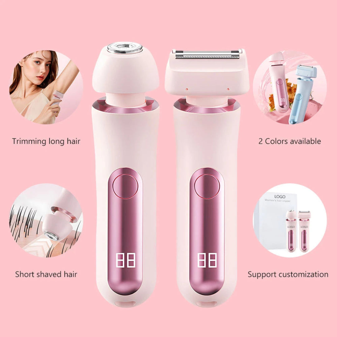 Maquina Depiladora Femenina Recargable Con Cabezas Intercambiables y Con Potencia de 5w QGY-008