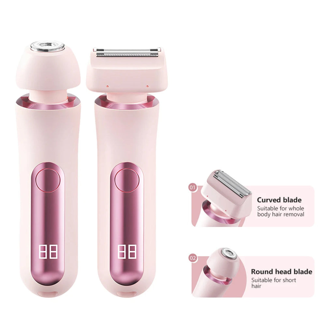 Maquina Depiladora Femenina Recargable Con Cabezas Intercambiables y Con Potencia de 5w QGY-008