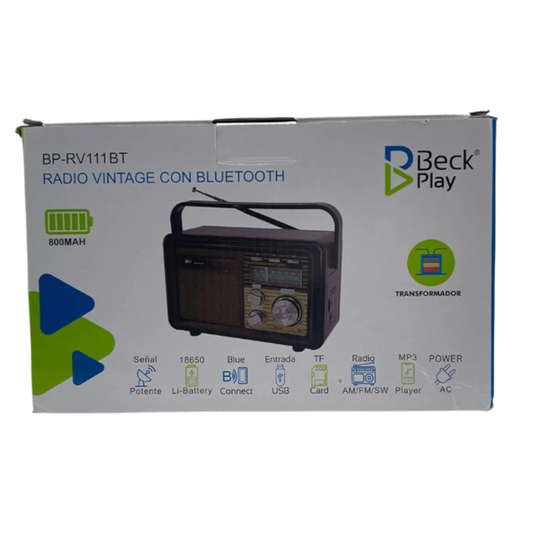 Radio Parlante Beck Play Con Estilo Vintage BP-RV111BT