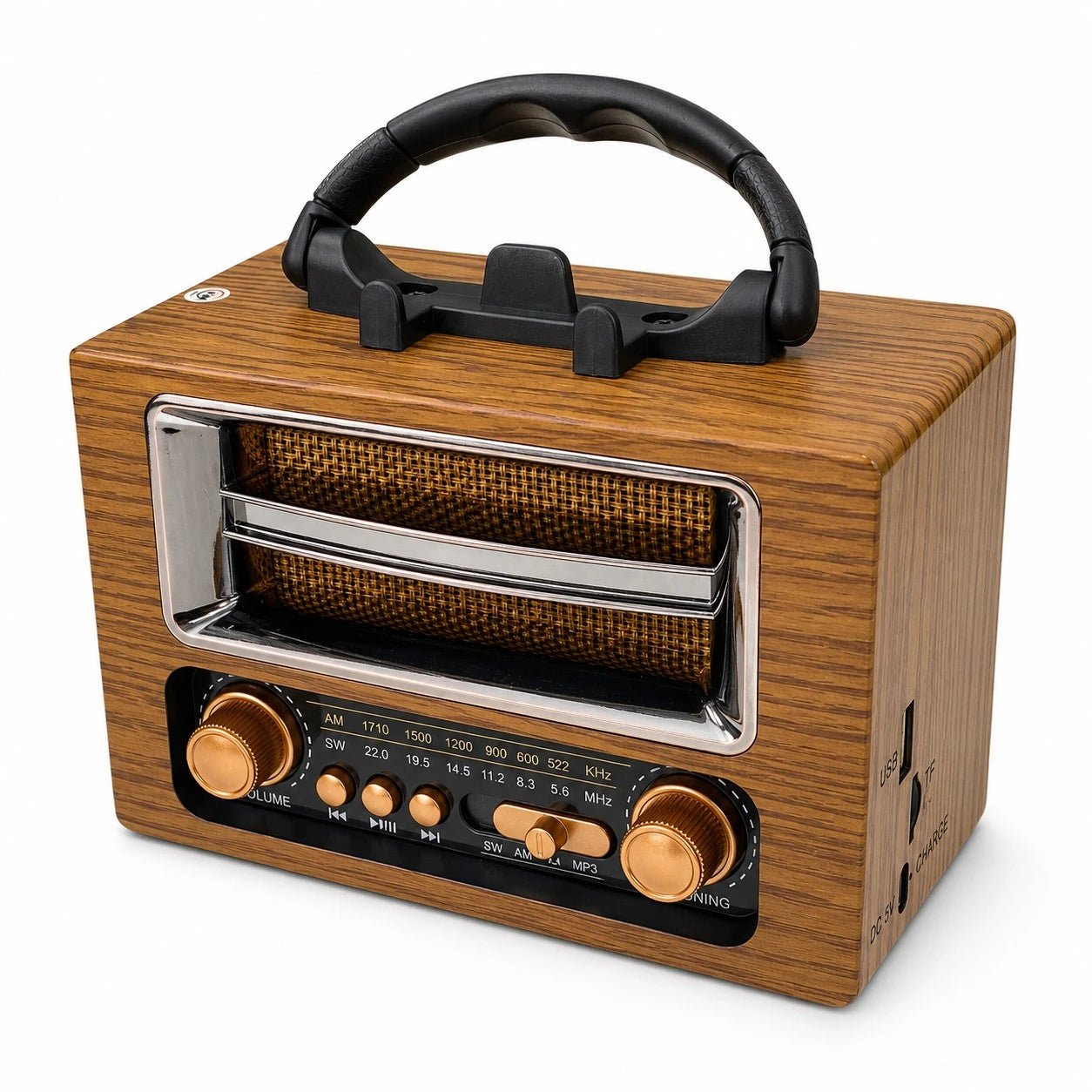 Radio Parlante Retro Bluetooth Recargable Con Radio AM/ FM / SW KTF-2013