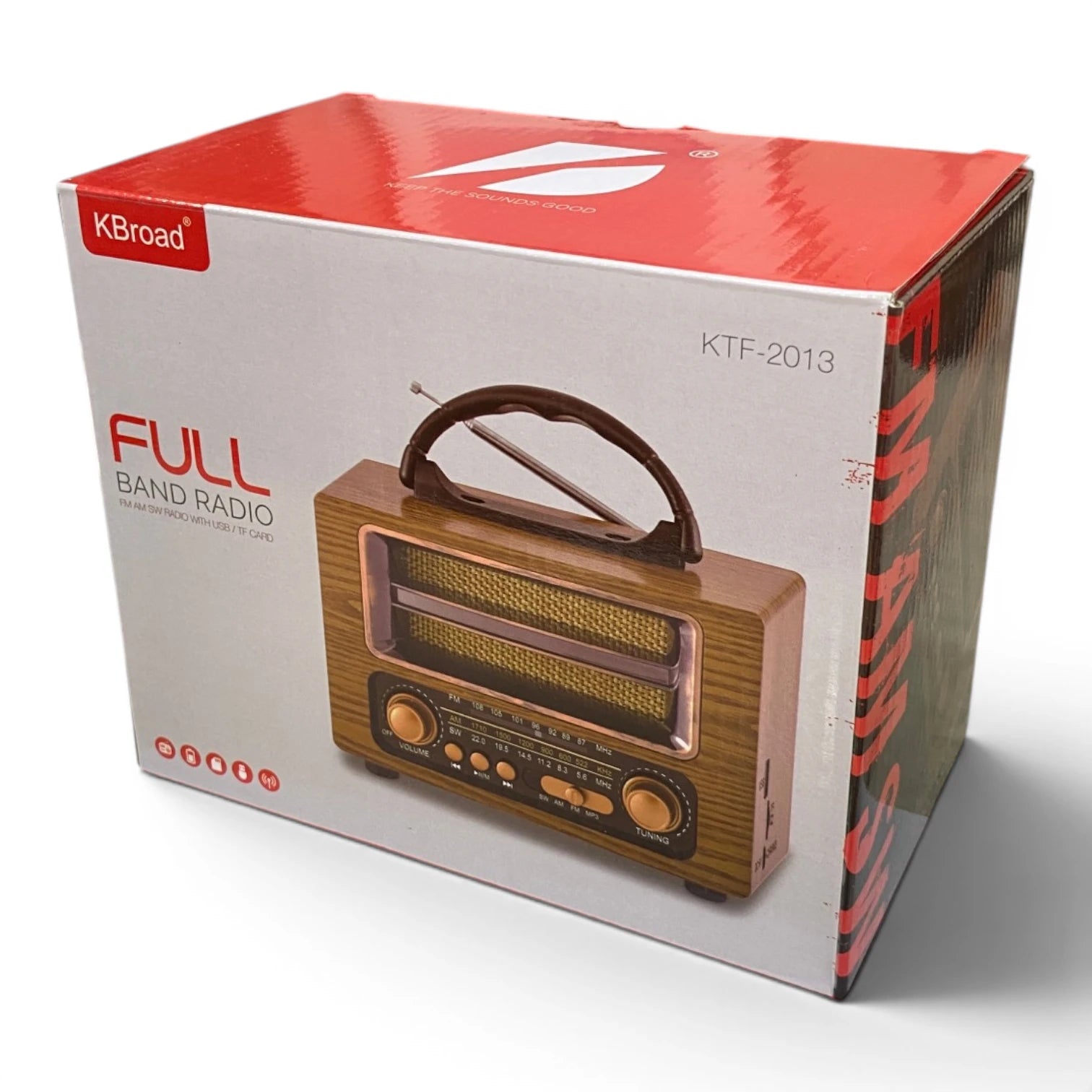 Radio Parlante Retro Bluetooth Recargable Con Radio AM/ FM / SW KTF-2013