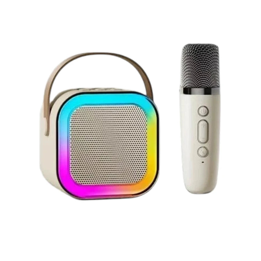 Parlante Karaoke Portátil Bluetooth Con Micrófono Inalámbrico Y Luces LED RGB MY-7231