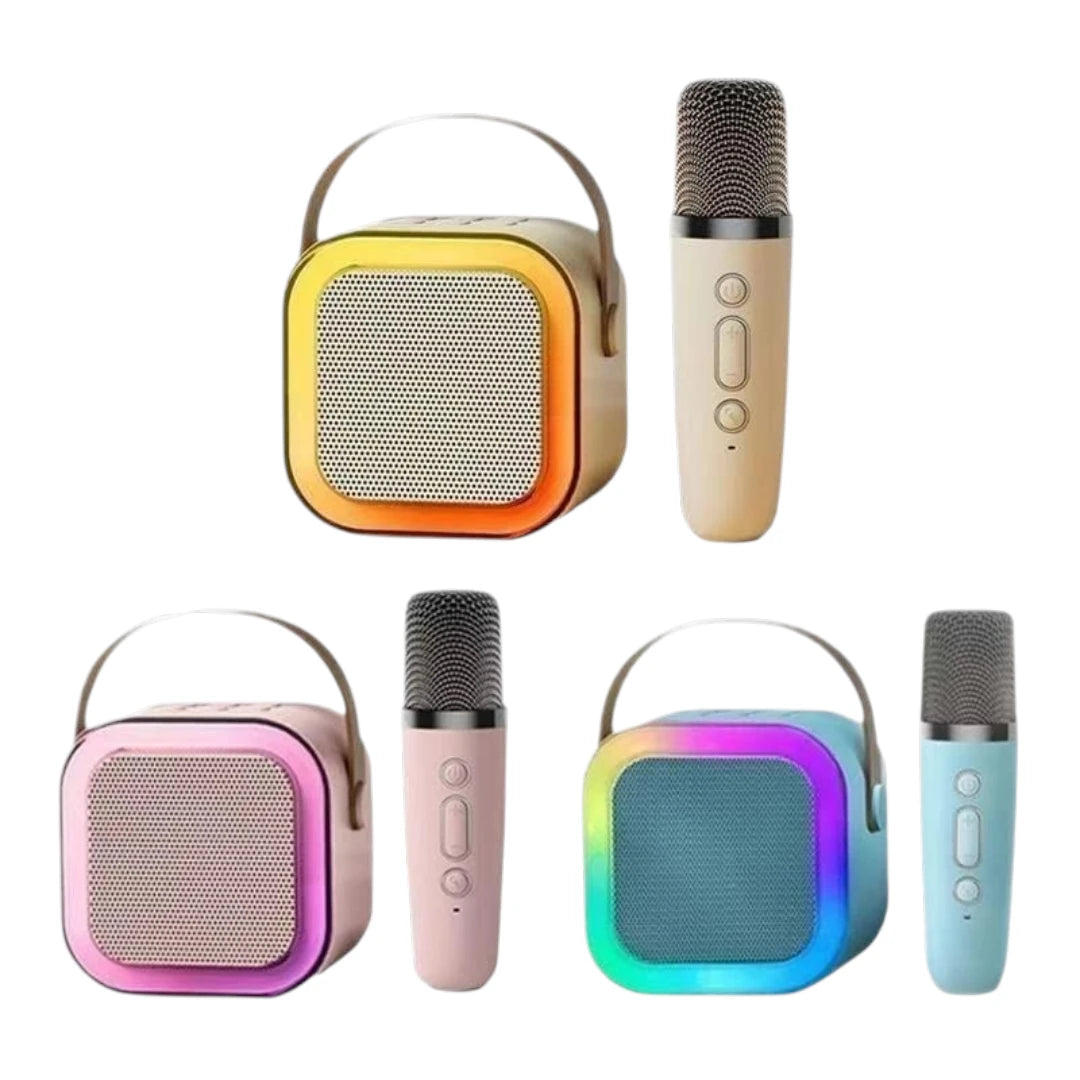 Parlante Karaoke Portátil Bluetooth Con Micrófono Inalámbrico Y Luces LED RGB MY-7231