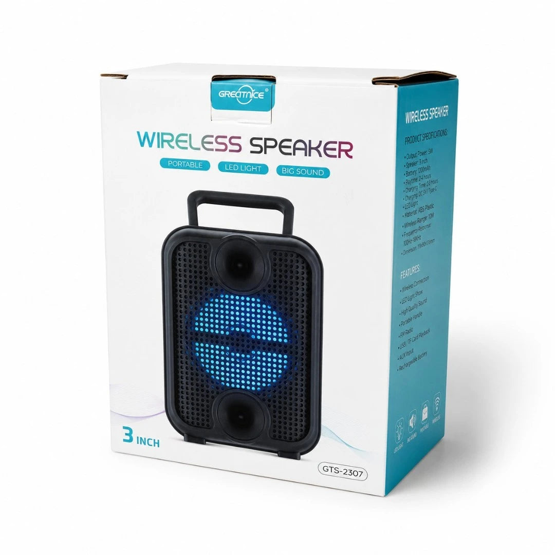 Radio Parlante Bluetooth Con Luces RGB y Manija De Transporte GTS-2307