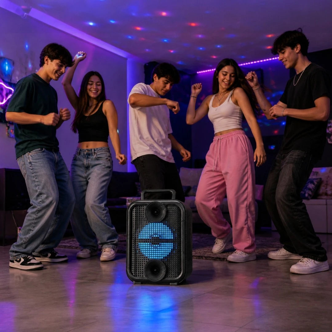 Radio Parlante Bluetooth Con Luces RGB y Manija De Transporte GTS-2307