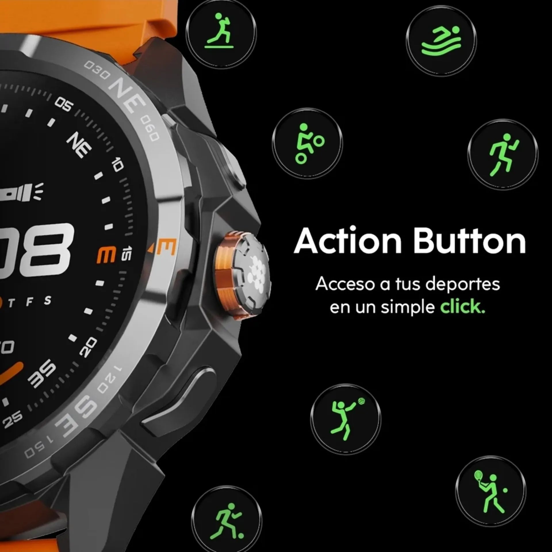Reloj Inteligente Cubitt Terra Edición Especial Doble Pulso Grado Militar Linterna Llamadas CT-TERRA58