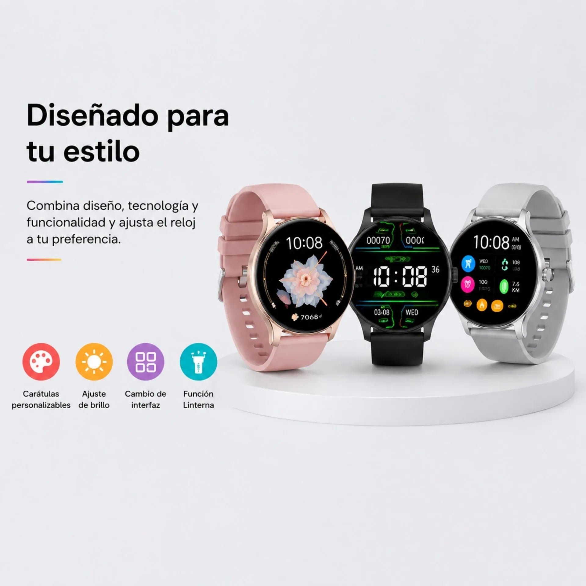 Reloj Inteligente Con Llamadas Bluetooth Y Monitoreo Deportivo LAXASFIT GT3