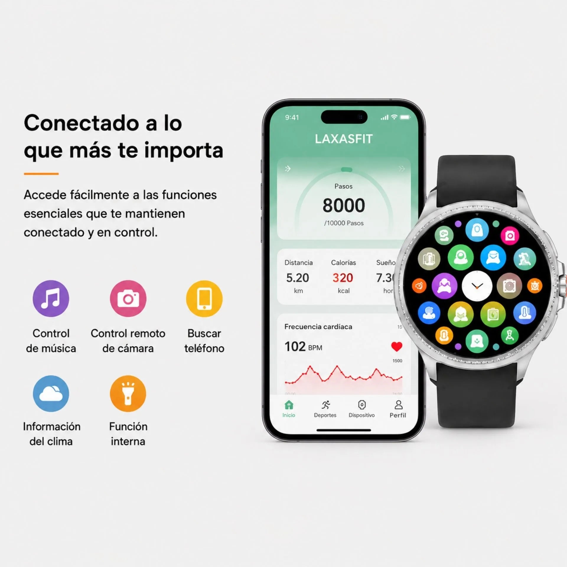 Reloj Inteligente Con Llamadas Bluetooth Y Monitoreó Deportivo LAXASFIT GT8 ULTRA