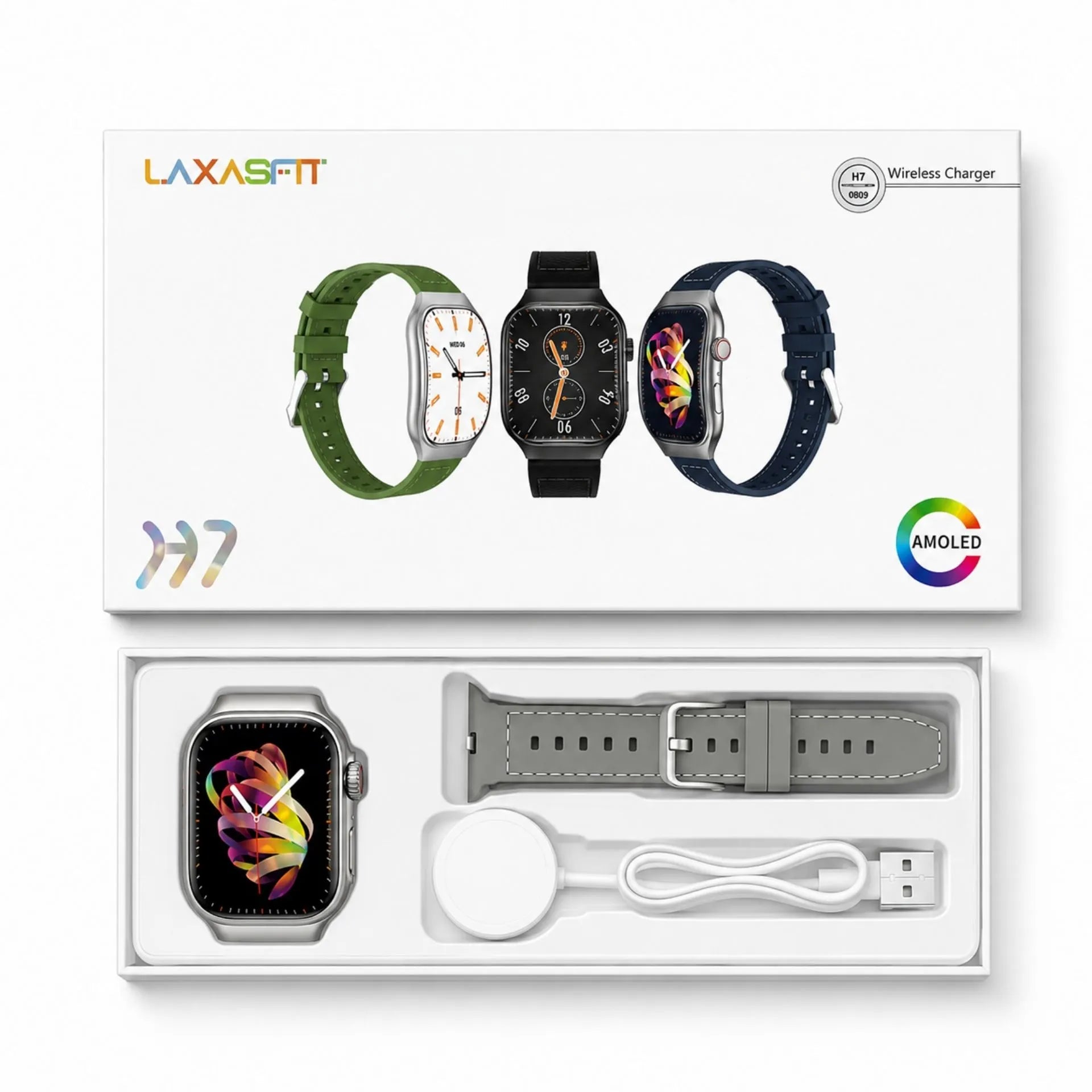 Reloj Inteligente Con Pantalla AMOLED, Llamadas Bluetooth Y Monitoreo Deportivo LAXASFIT H7