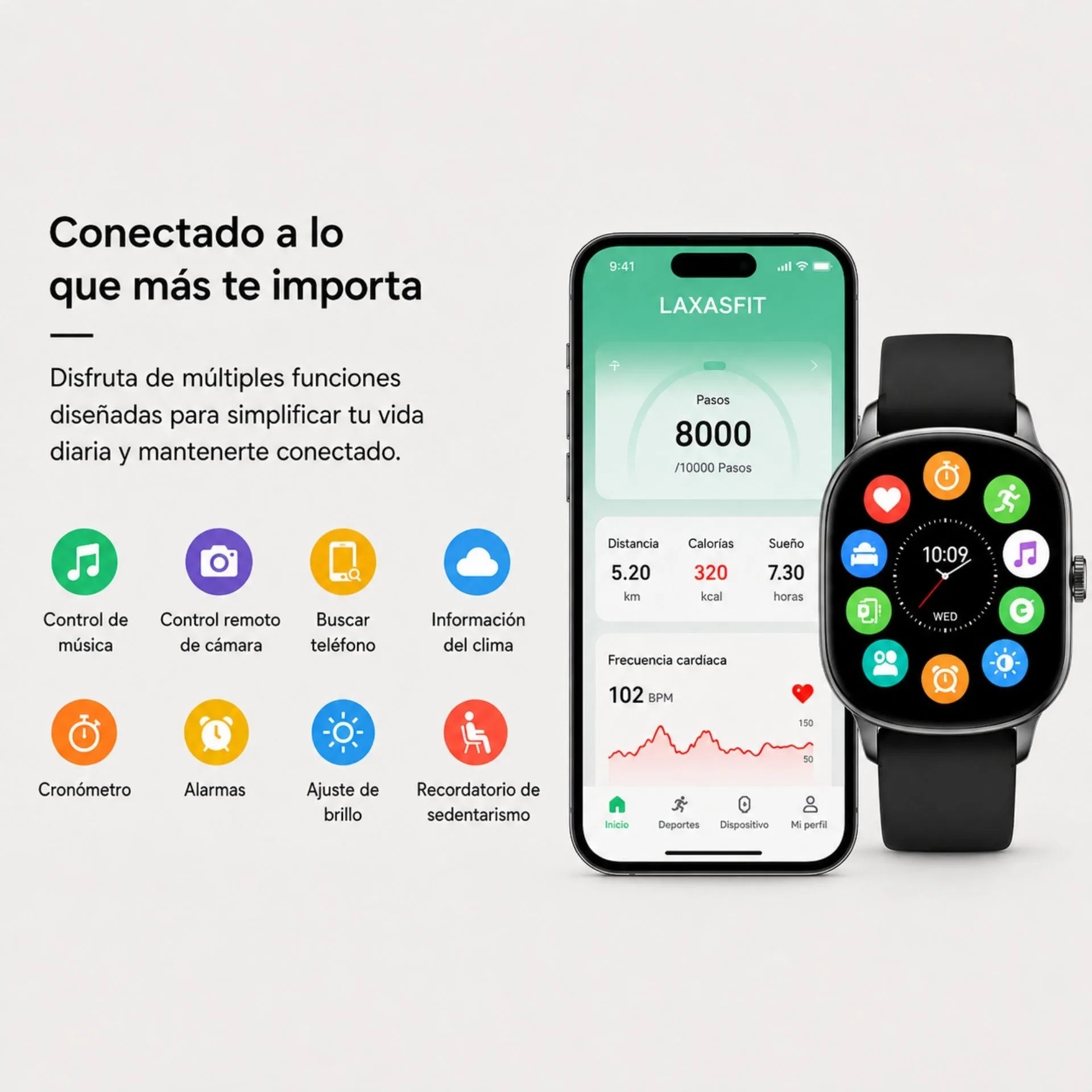 Reloj Inteligente Con Llamadas Bluetooth, Monitoreo Deportivo Y Notificaciones LAXASFIT Y13