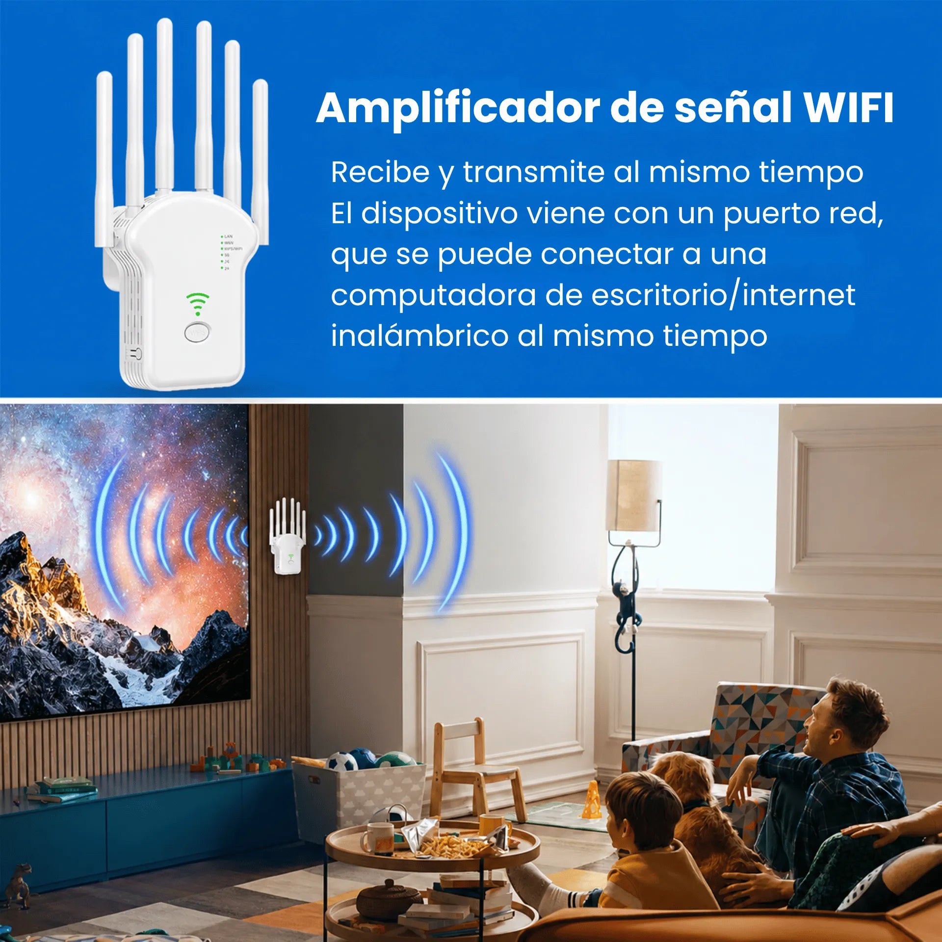 Repetidor WiFi 300 Mbps Con Función De Router Y Modos AP Extensor De Señal 2.4GHz Baihuo City MY-7254