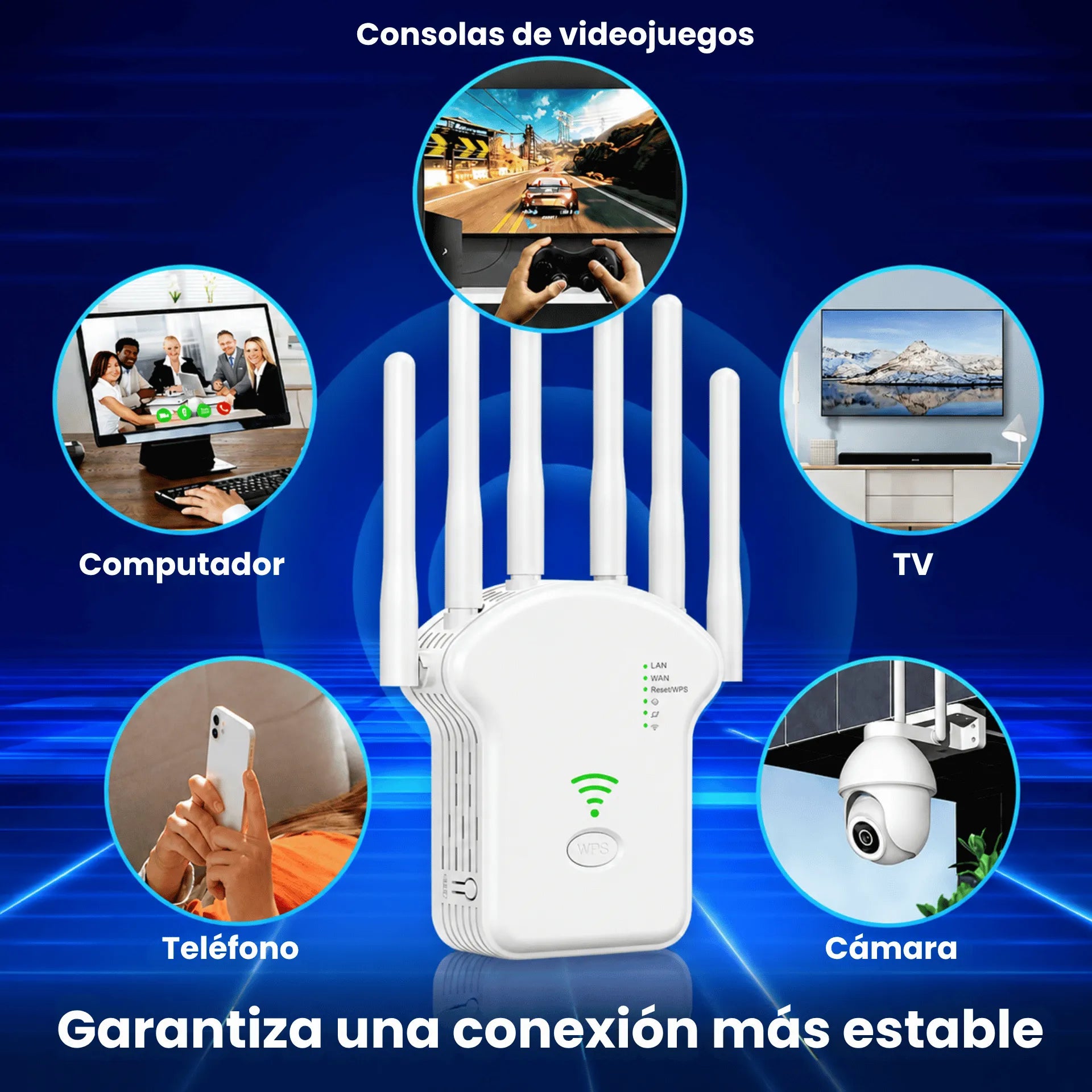 Repetidor WiFi 300 Mbps Con Función De Router Y Modos AP Extensor De Señal 2.4GHz Baihuo City MY-7254