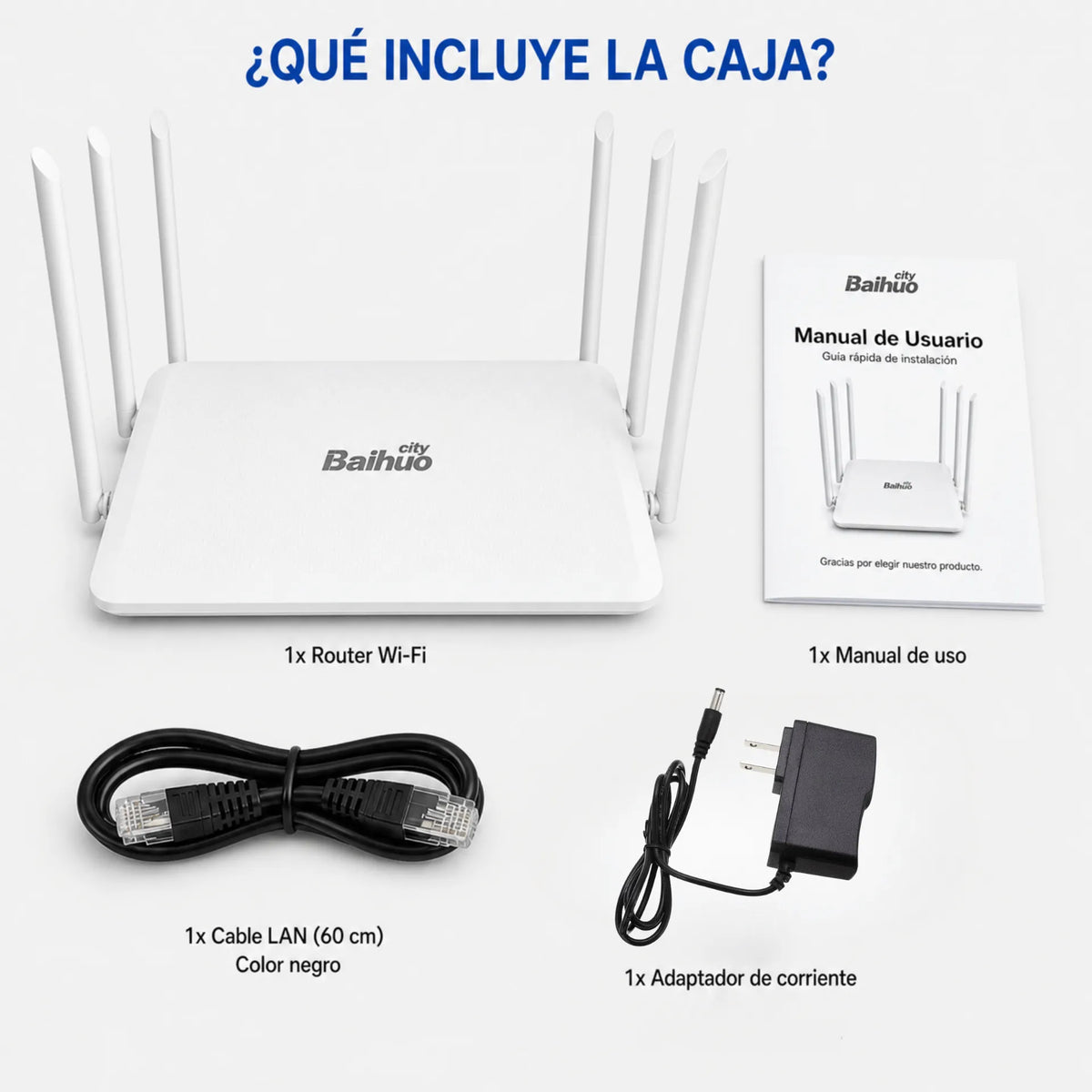 Router Inalámbrico 300 Mbps Con Función De Repetidor WiFi Y 6 Antenas Baihuo City MY-7253
