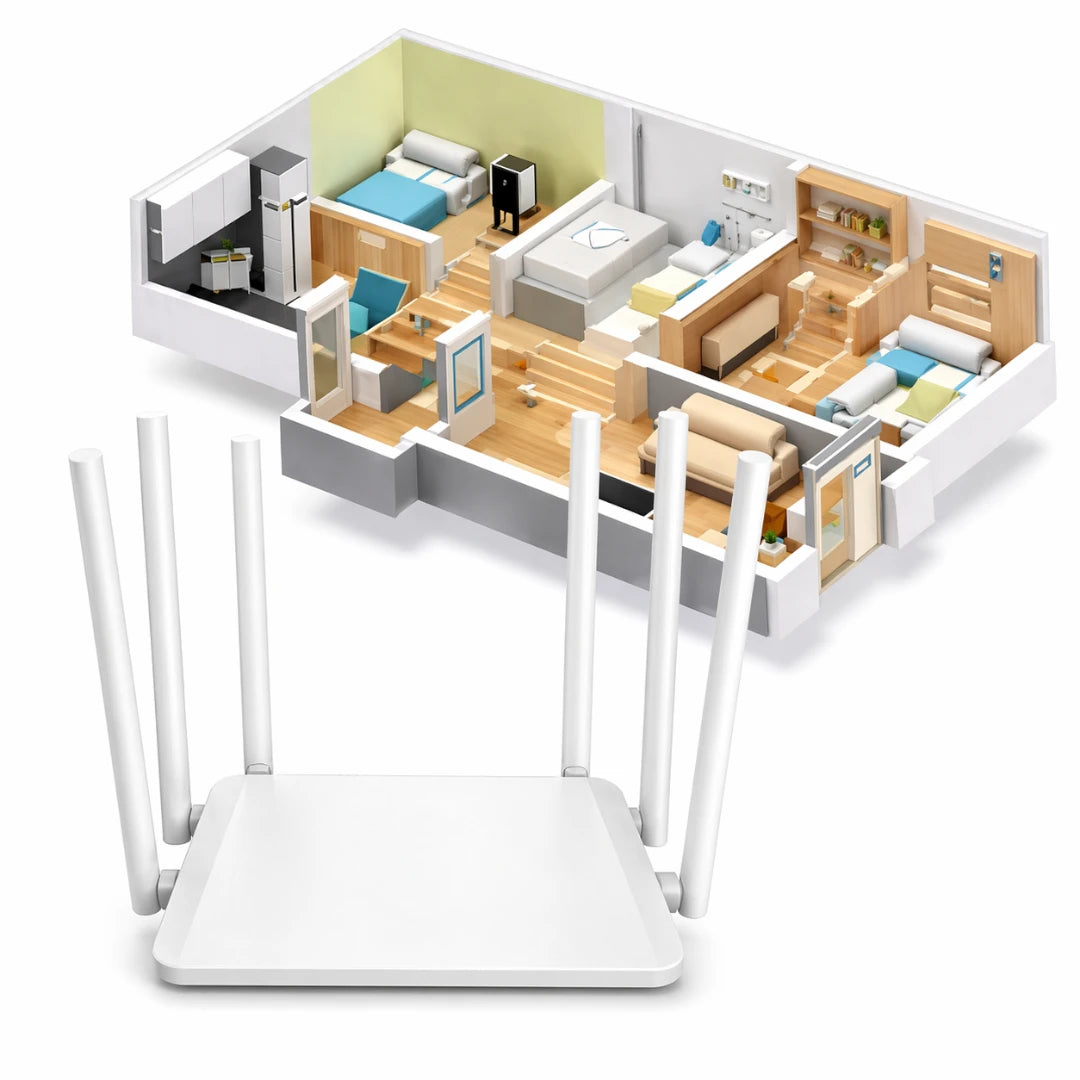 Router Inalámbrico 300 Mbps Con Función De Repetidor WiFi Y 6 Antenas Baihuo City MY-7253
