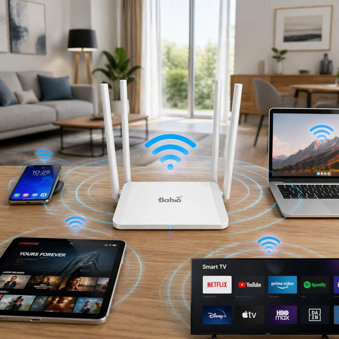 Router Inalámbrico 300 Mbps Con Función De Repetidor WiFi Y 6 Antenas Baihuo City MY-7253